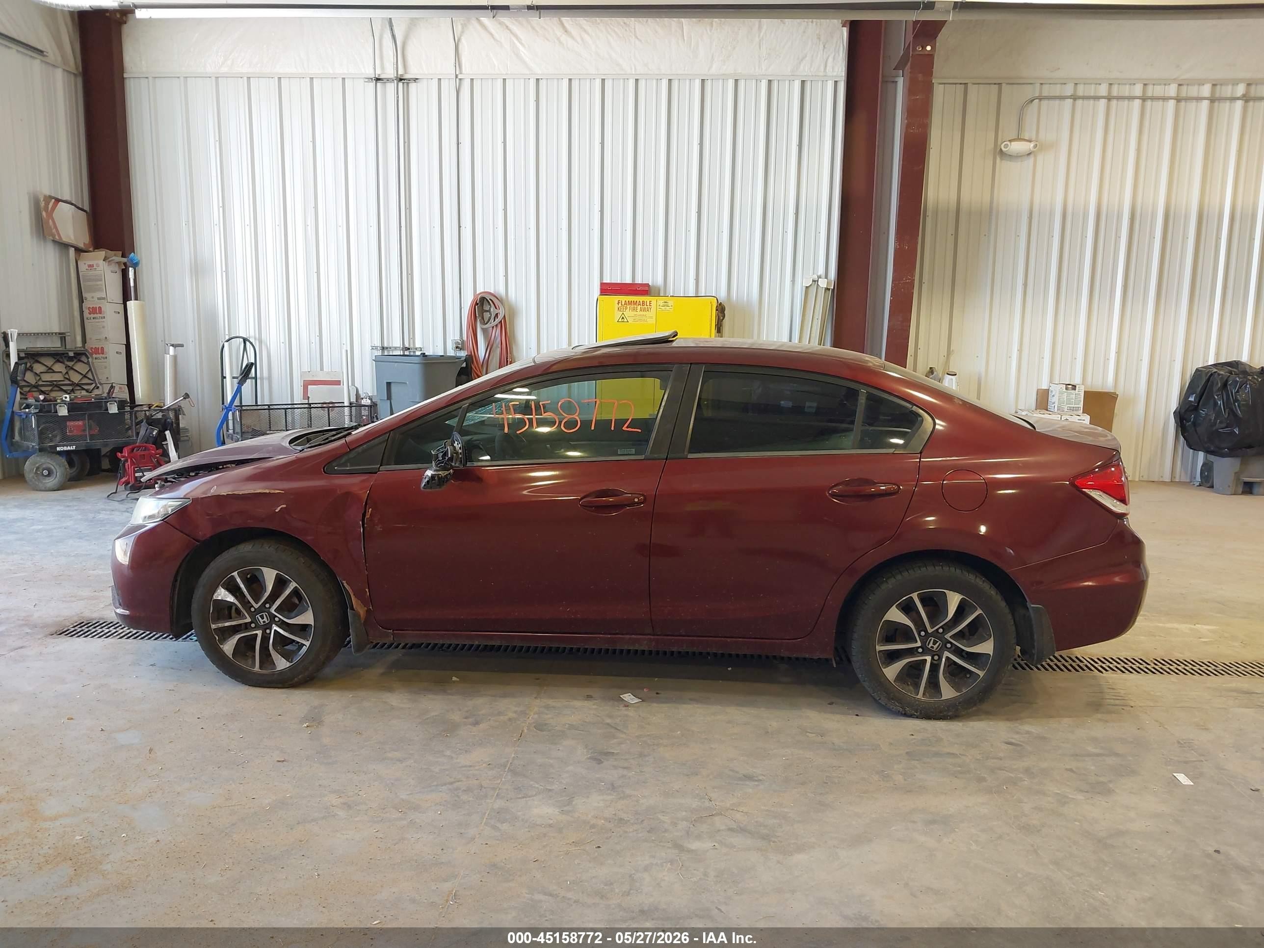 2013 Honda Civic Ex Maroon vin: 2HGFB2F88DH500441