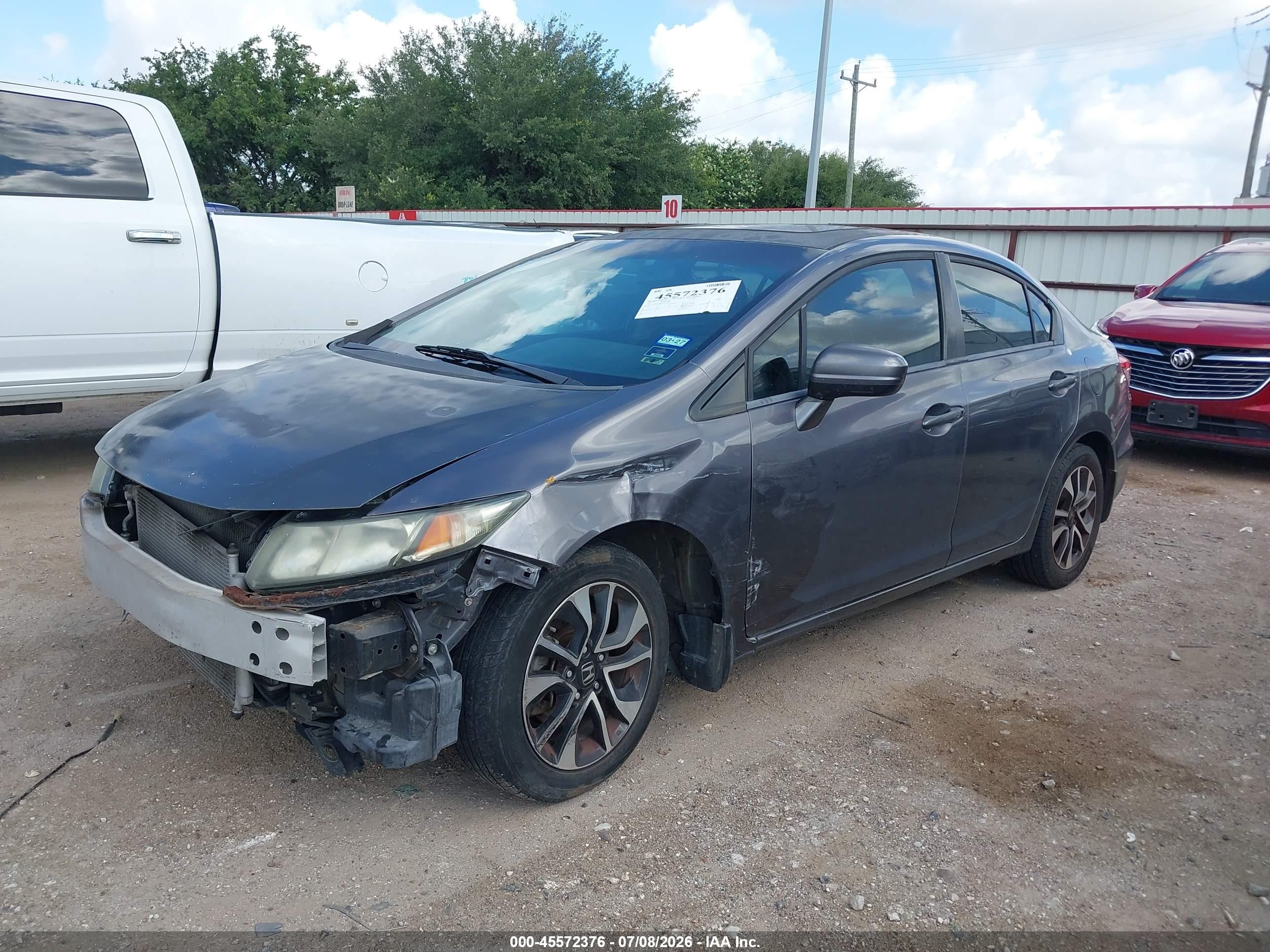 2015 Honda Civic Ex Серый vin: 2HGFB2F88FH514925