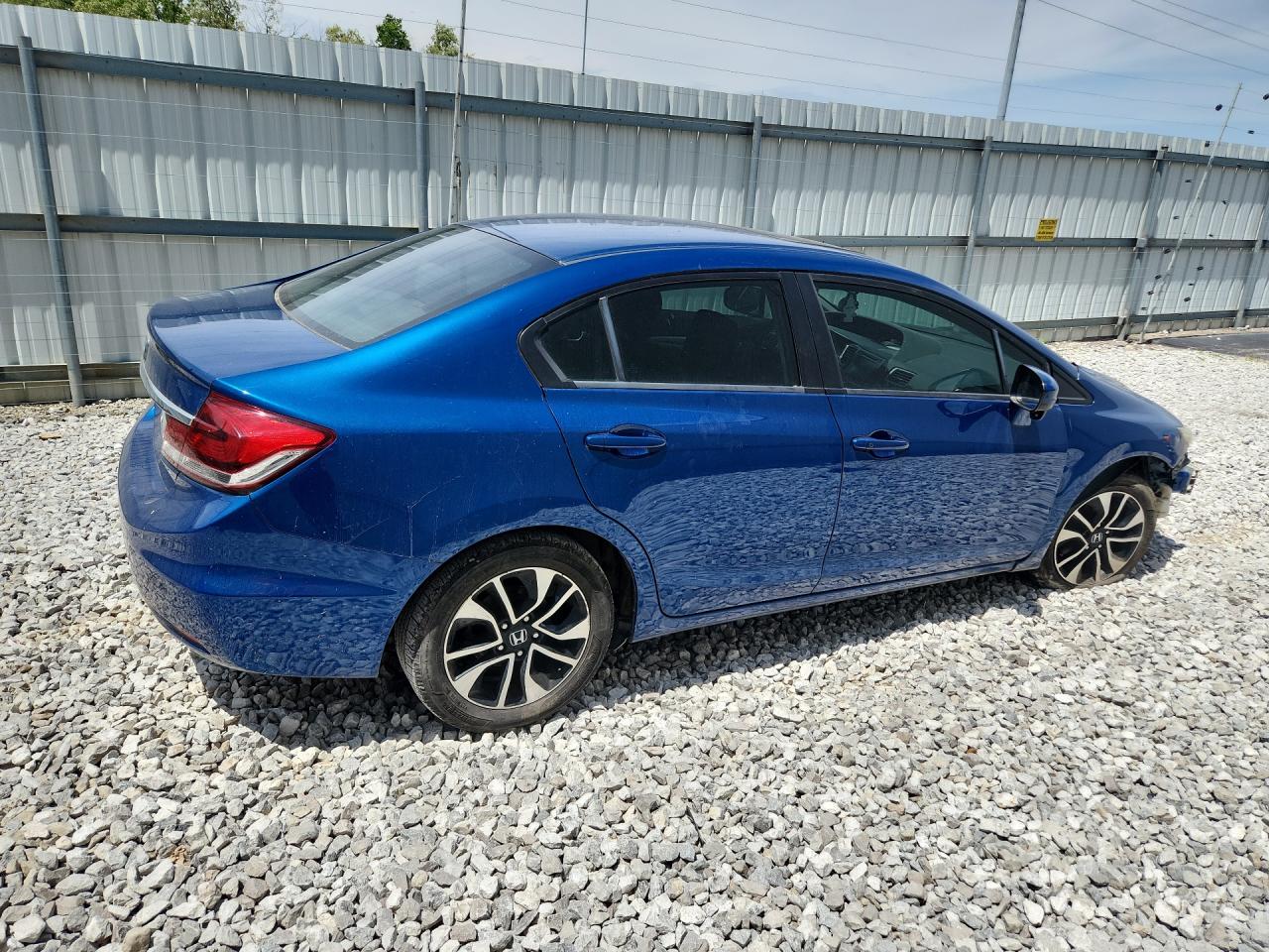 2015 Honda Civic Ex Blue vin: 2HGFB2F88FH561825 Damage: Right Qtr Panel, Multiple Scratches Heavy, 3