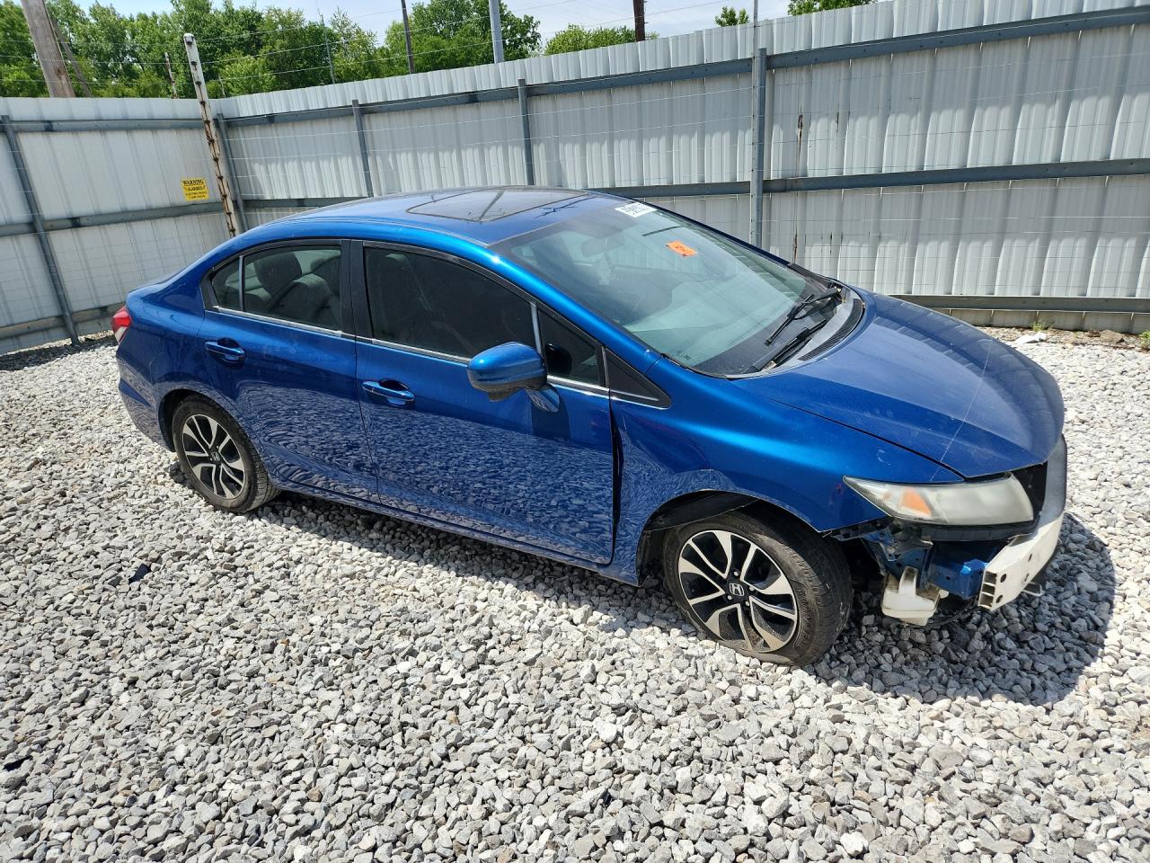 2015 Honda Civic Ex Blue vin: 2HGFB2F88FH561825 Damage: Right Front Fender, Severe Damage, Replacement Required