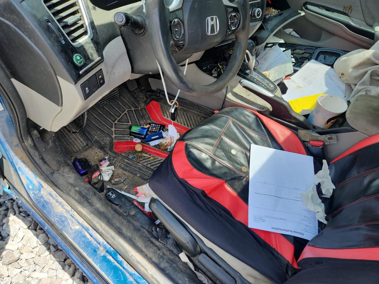 2015 Honda Civic Ex Blue vin: 2HGFB2F88FH561825 Damage: Steering Wheel, Worn, Replacement Required