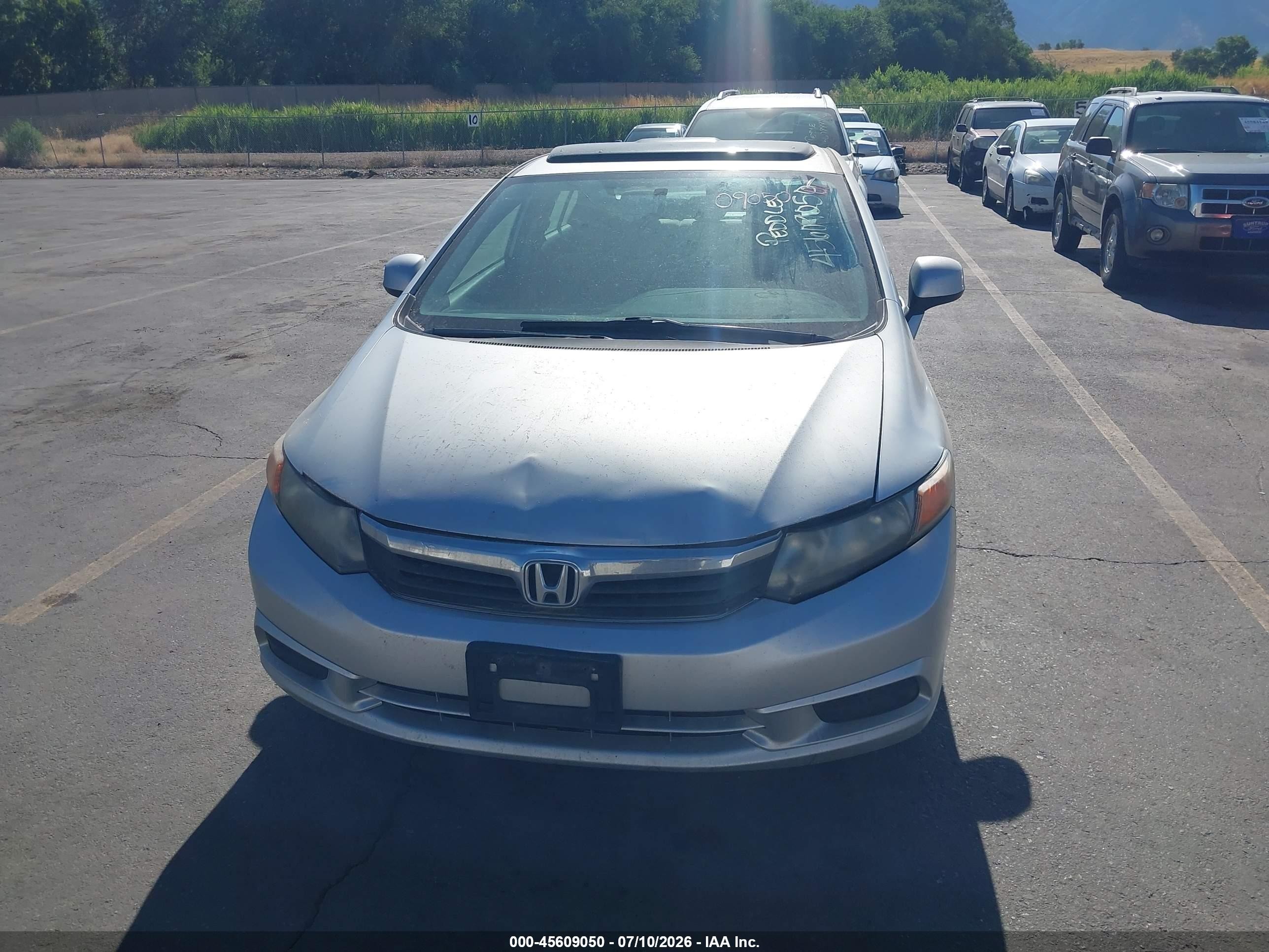 2012 Honda Civic Ex Silver vin: 2HGFB2F89CH527694