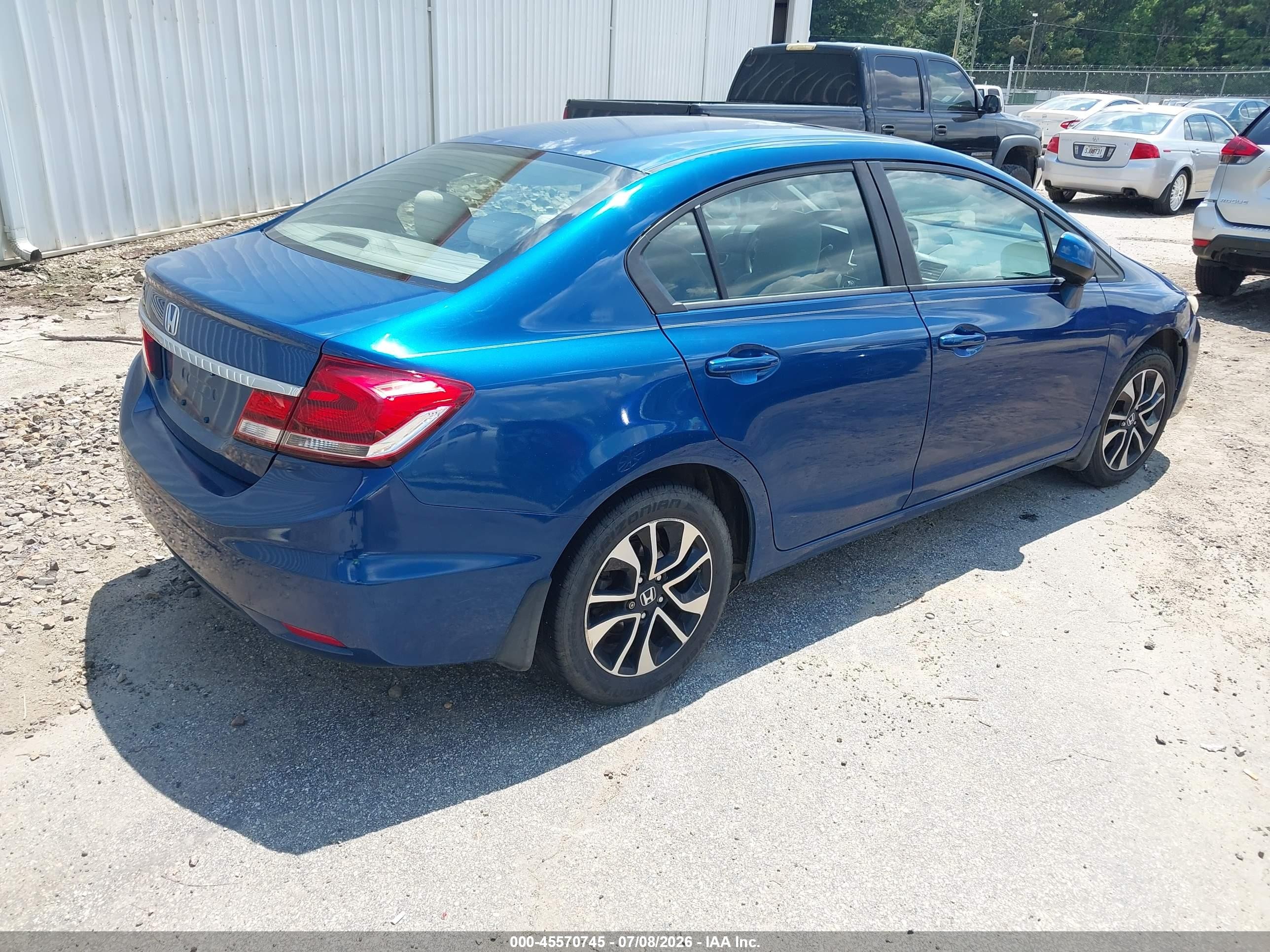 2013 Honda Civic Ex Синий vin: 2HGFB2F89DH531407