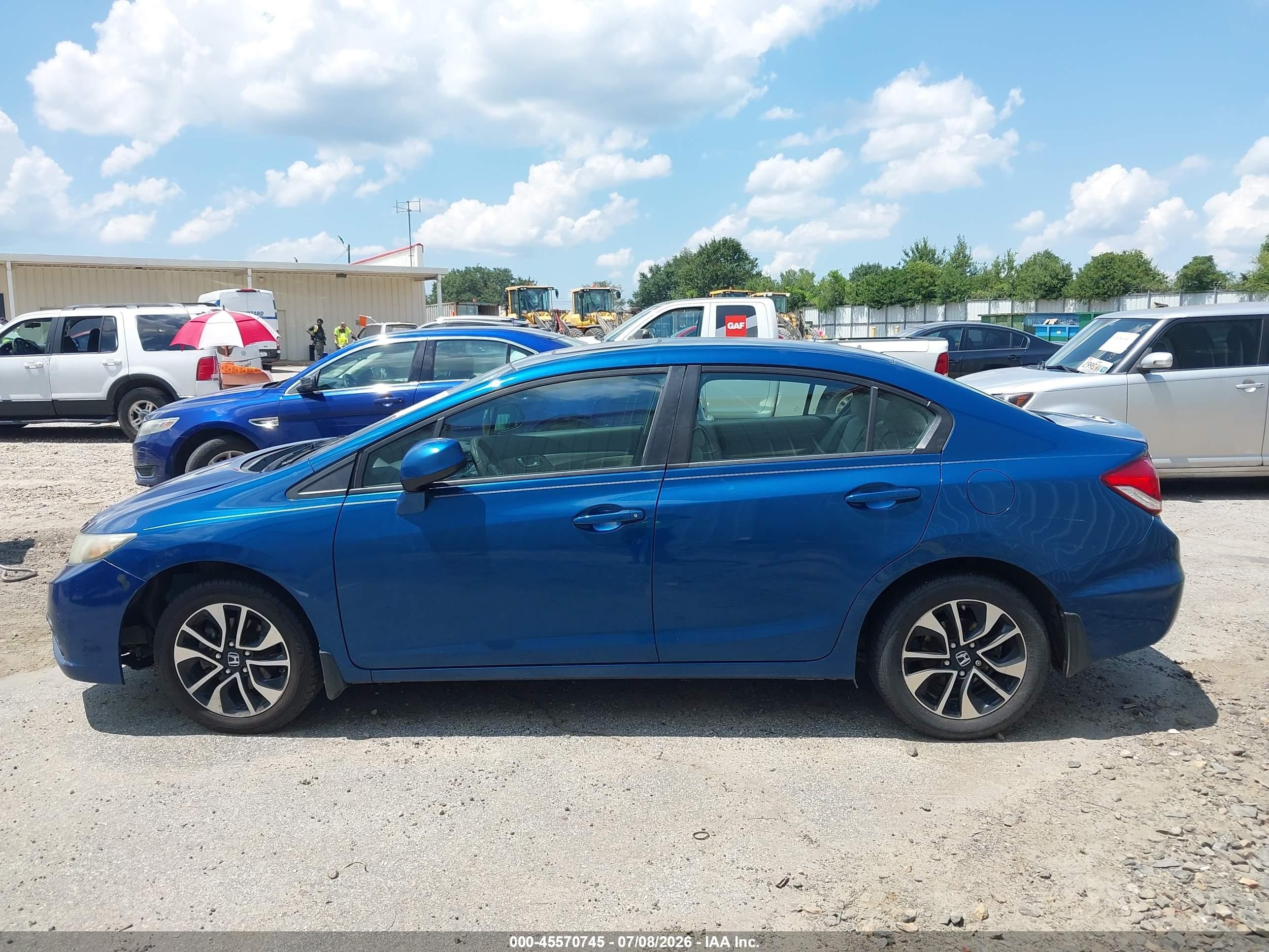 2013 Honda Civic Ex Синий vin: 2HGFB2F89DH531407