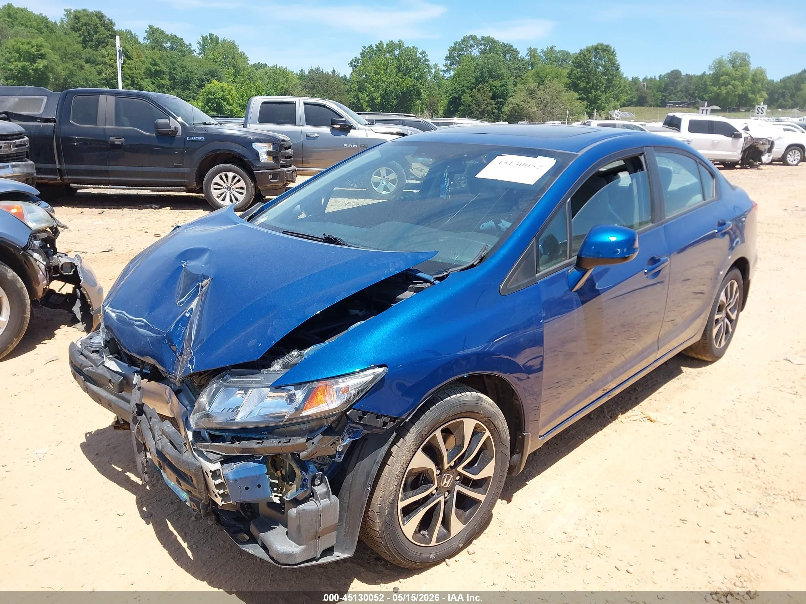 2013 Honda Civic Ex Blue vin: 2HGFB2F89DH544867