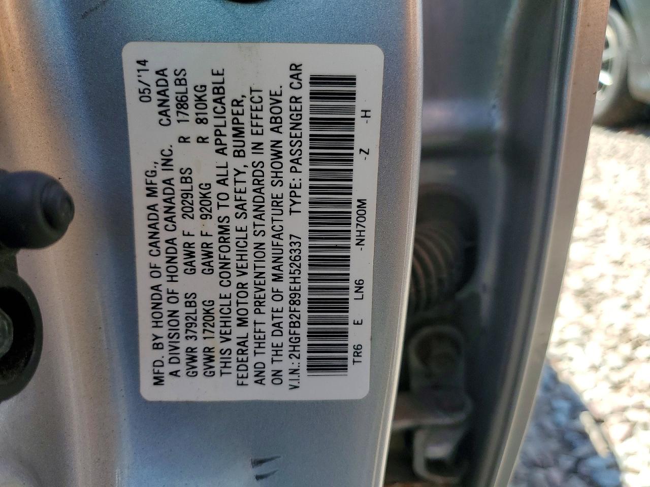 2014 Honda Civic Ex Silver vin: 2HGFB2F89EH526337