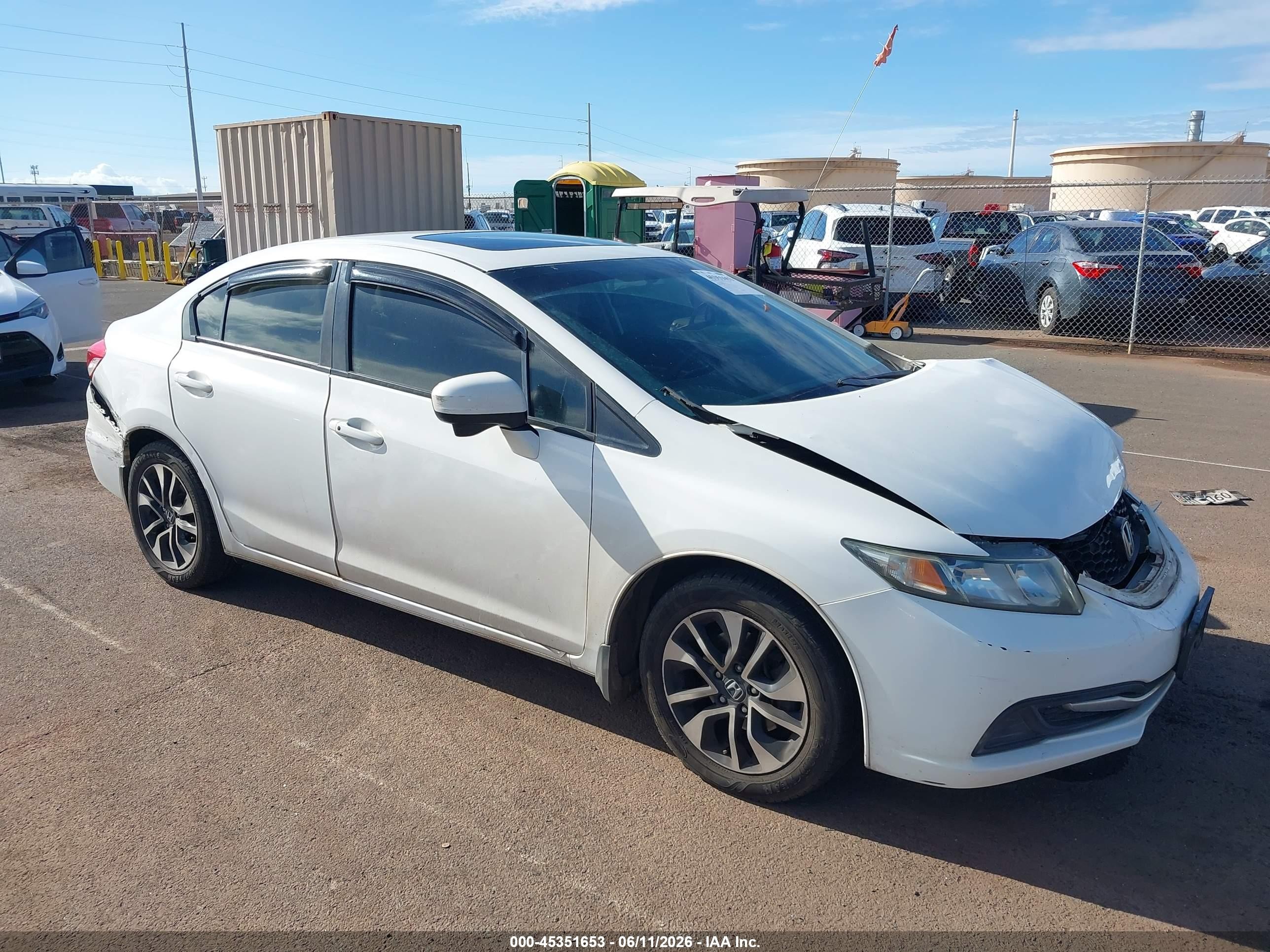 2015 Honda Civic Ex White vin: 2HGFB2F89FH529126