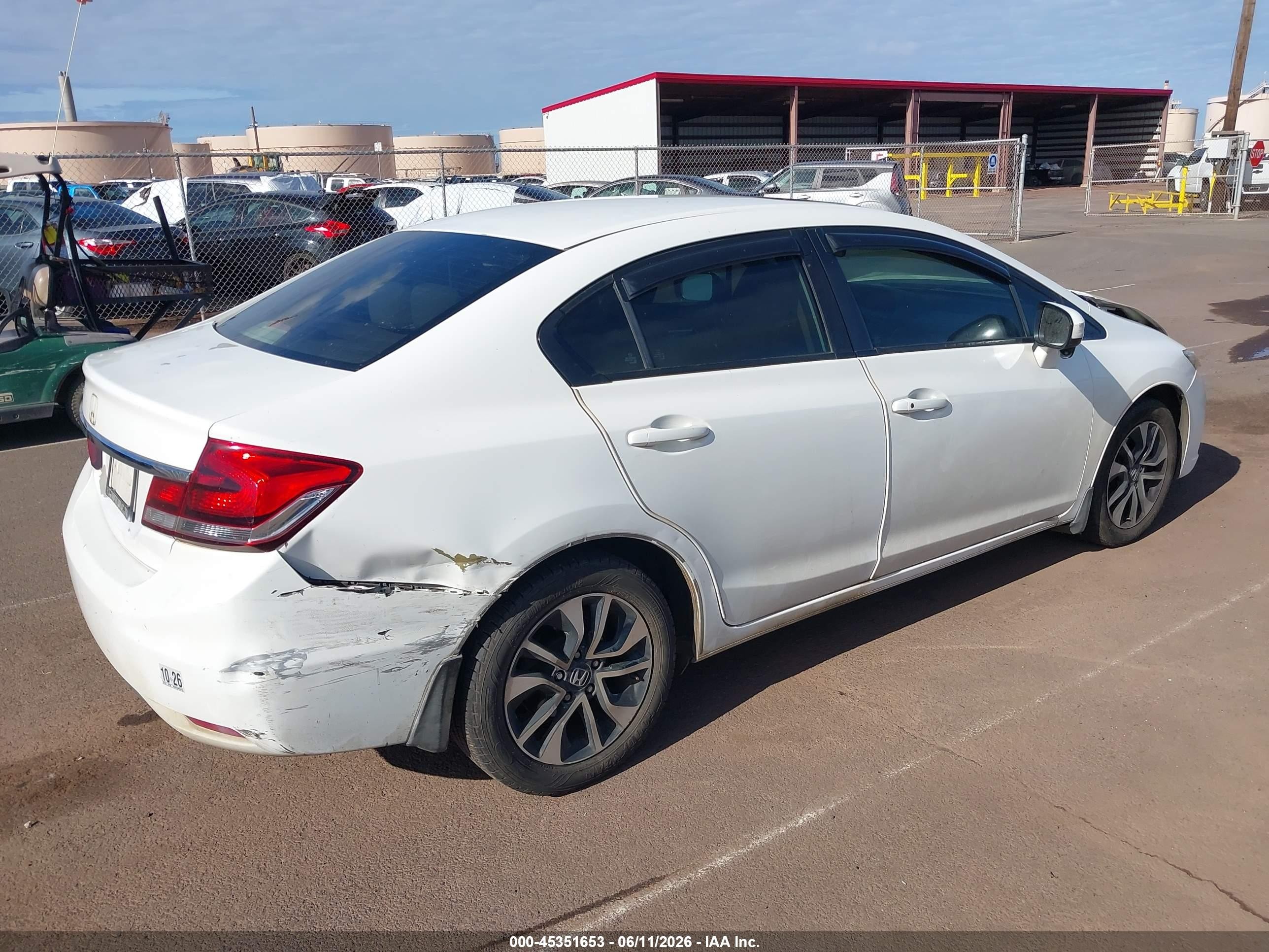 2015 Honda Civic Ex White vin: 2HGFB2F89FH529126