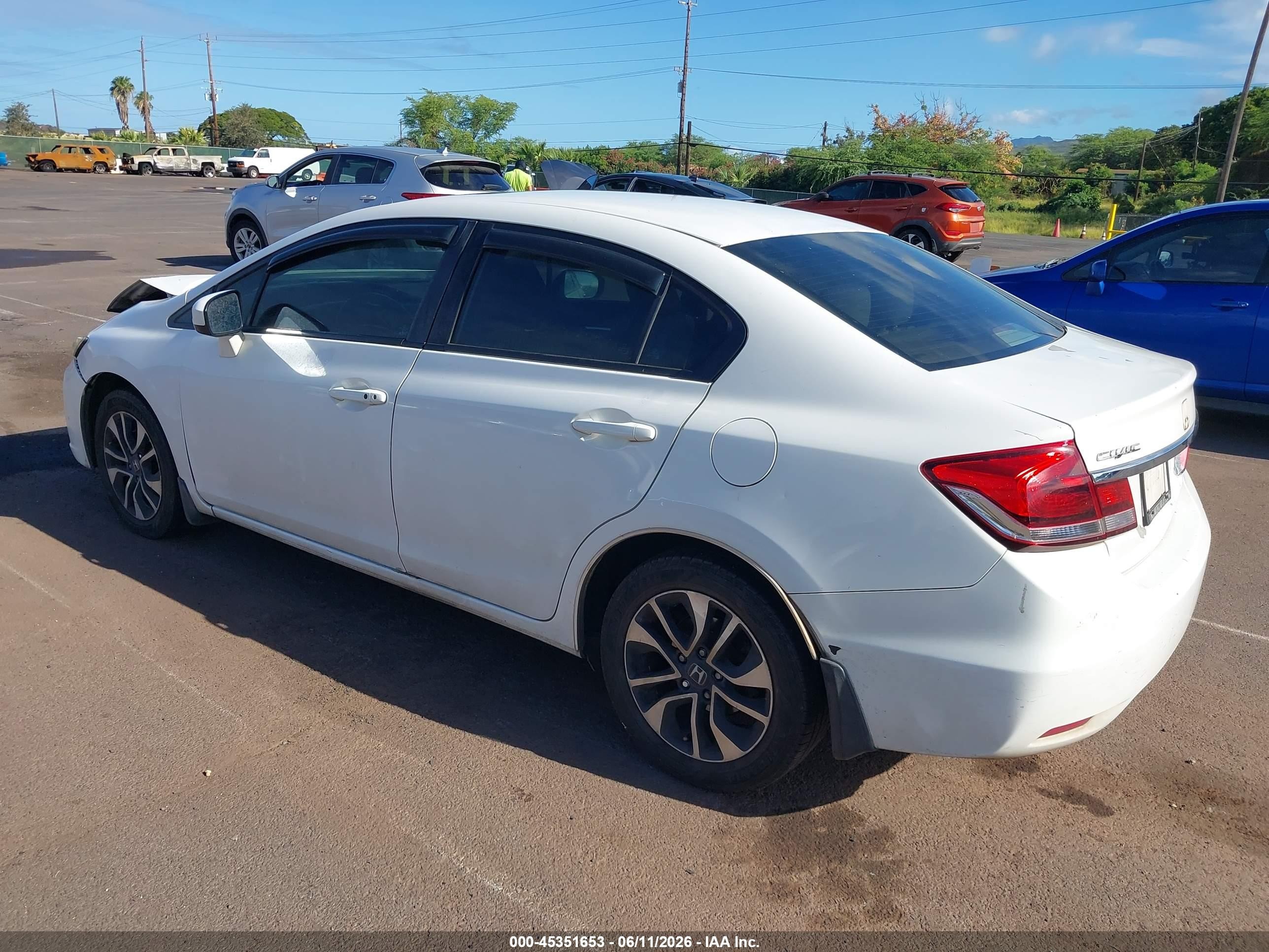 2015 Honda Civic Ex White vin: 2HGFB2F89FH529126