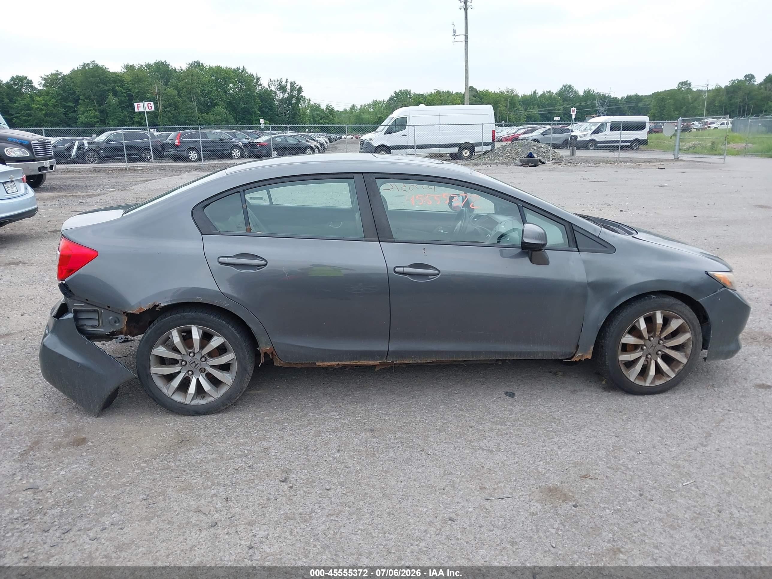 2012 Honda Civic Ex Серый vin: 2HGFB2F8XCH311465