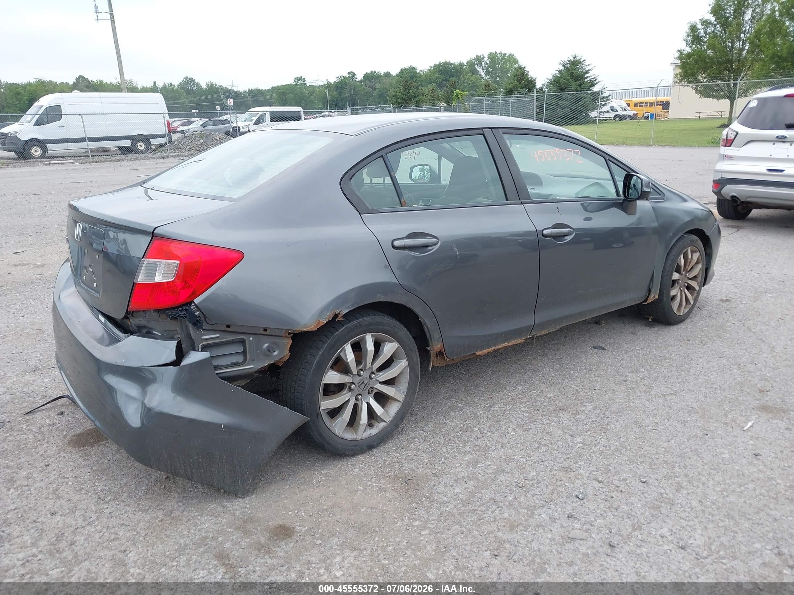 2012 Honda Civic Ex Серый vin: 2HGFB2F8XCH311465