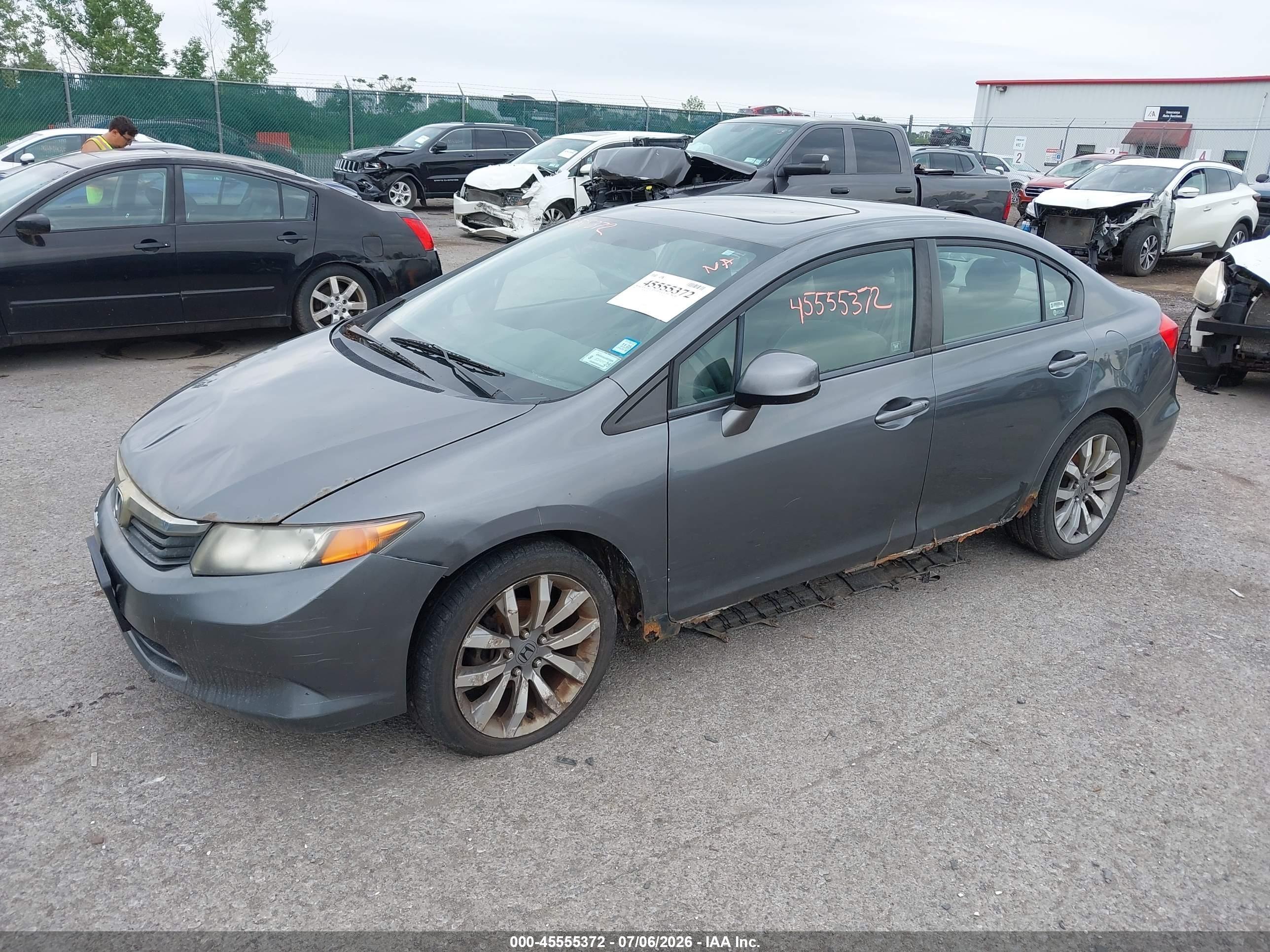 2012 Honda Civic Ex Серый vin: 2HGFB2F8XCH311465