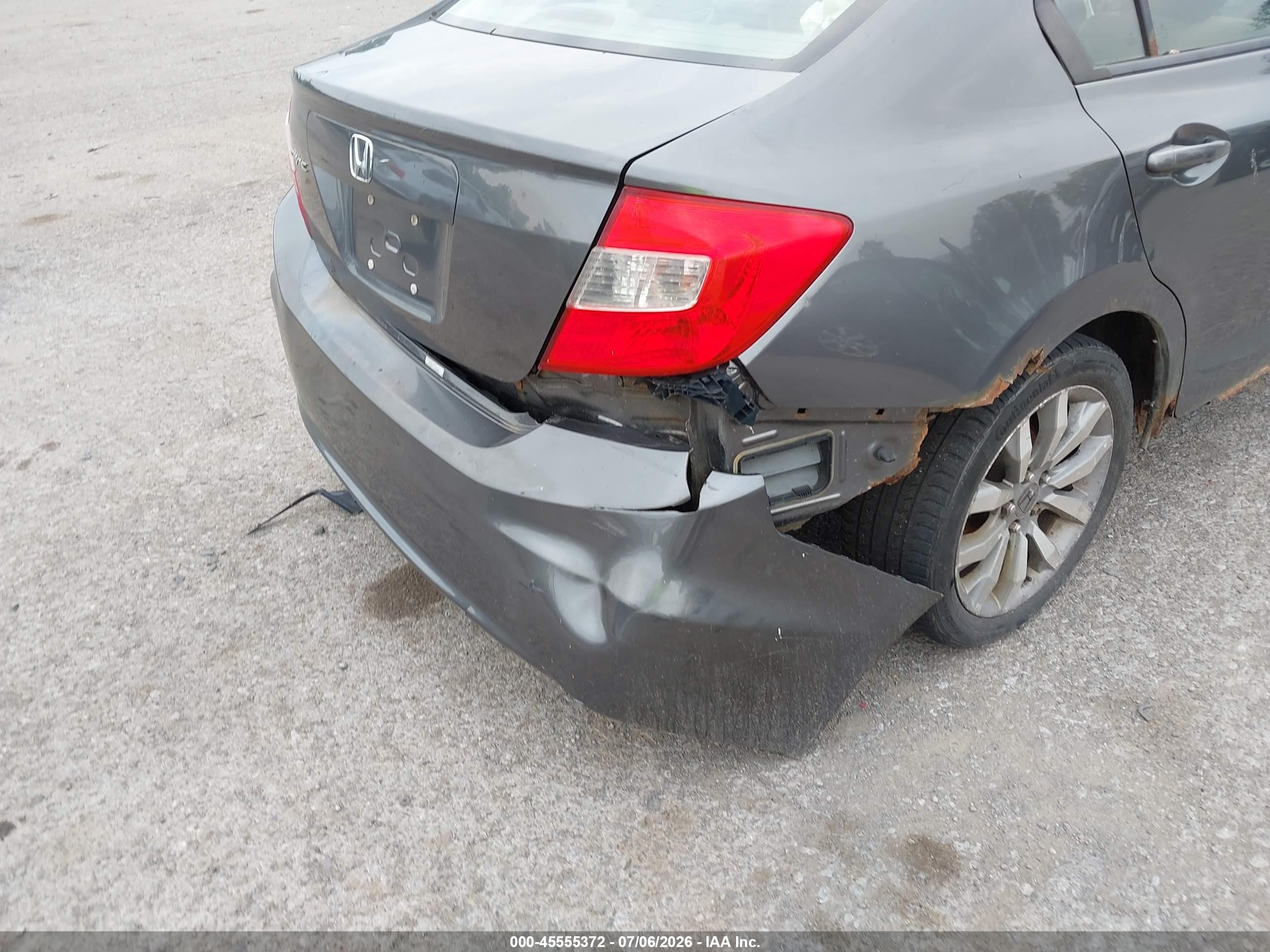 2012 Honda Civic Ex Серый vin: 2HGFB2F8XCH311465