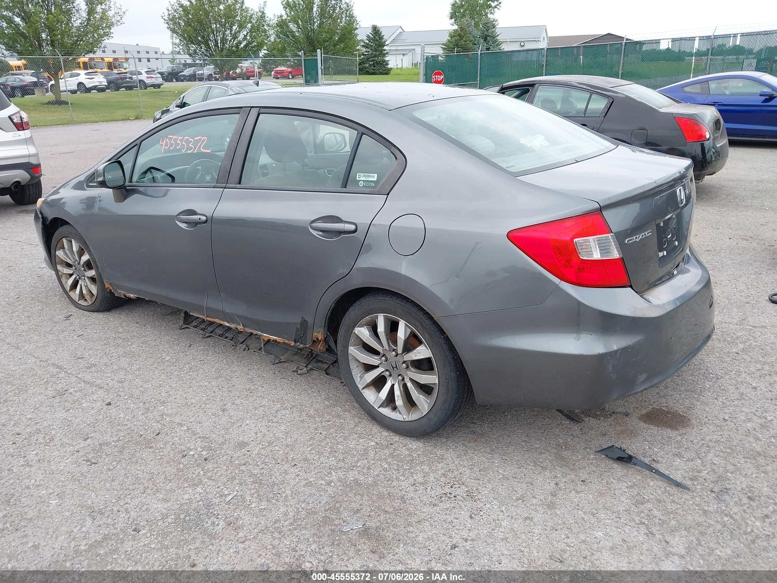 2012 Honda Civic Ex Серый vin: 2HGFB2F8XCH311465