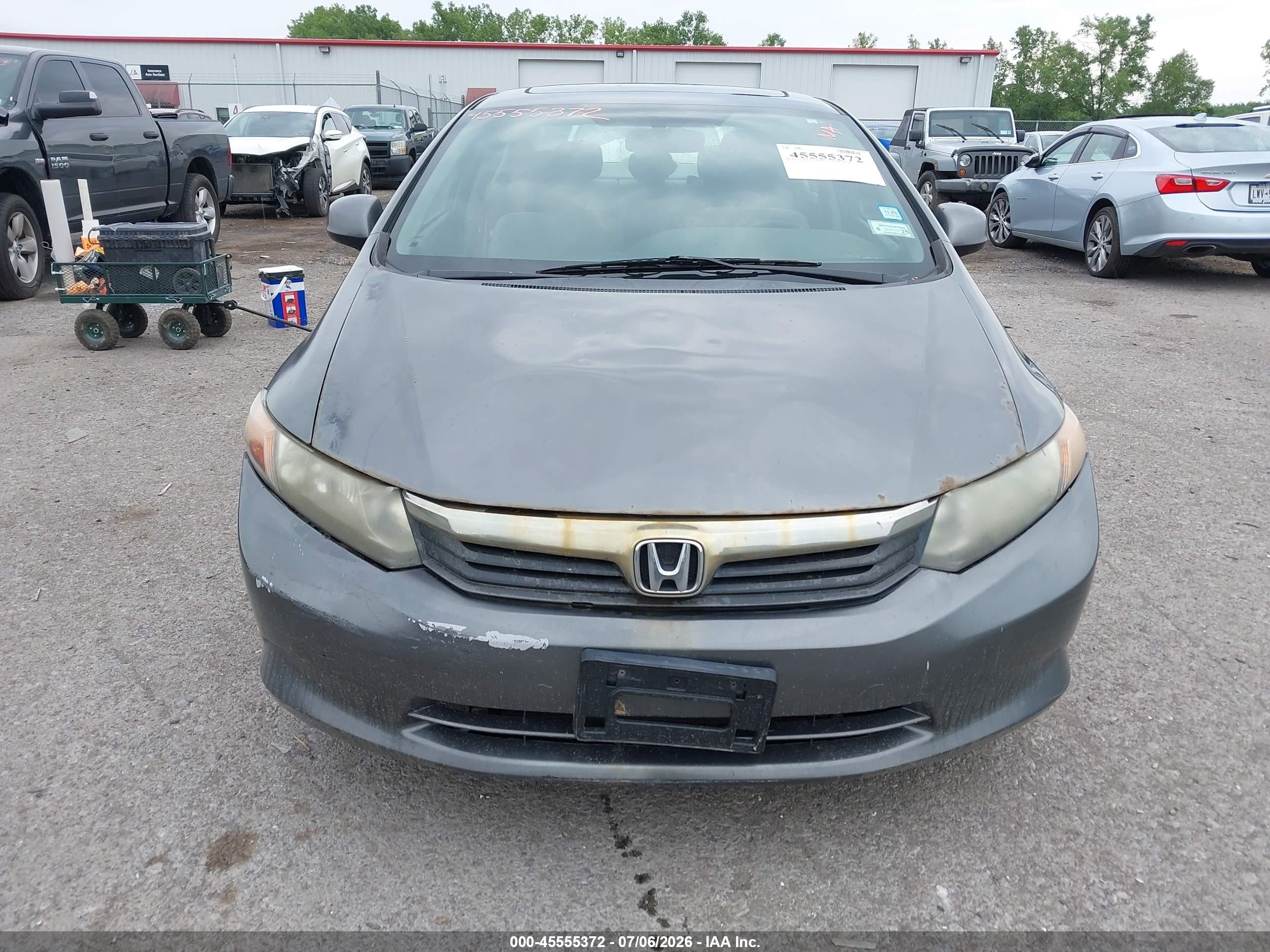 2012 Honda Civic Ex Серый vin: 2HGFB2F8XCH311465