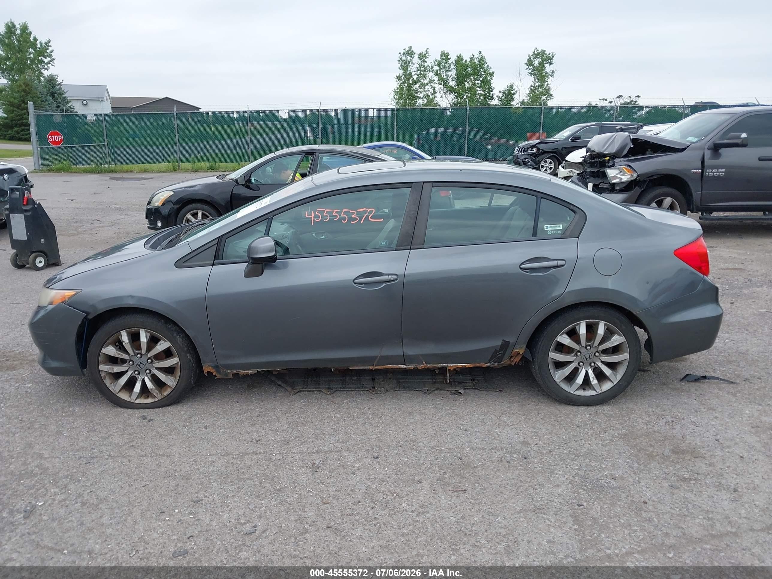 2012 Honda Civic Ex Серый vin: 2HGFB2F8XCH311465