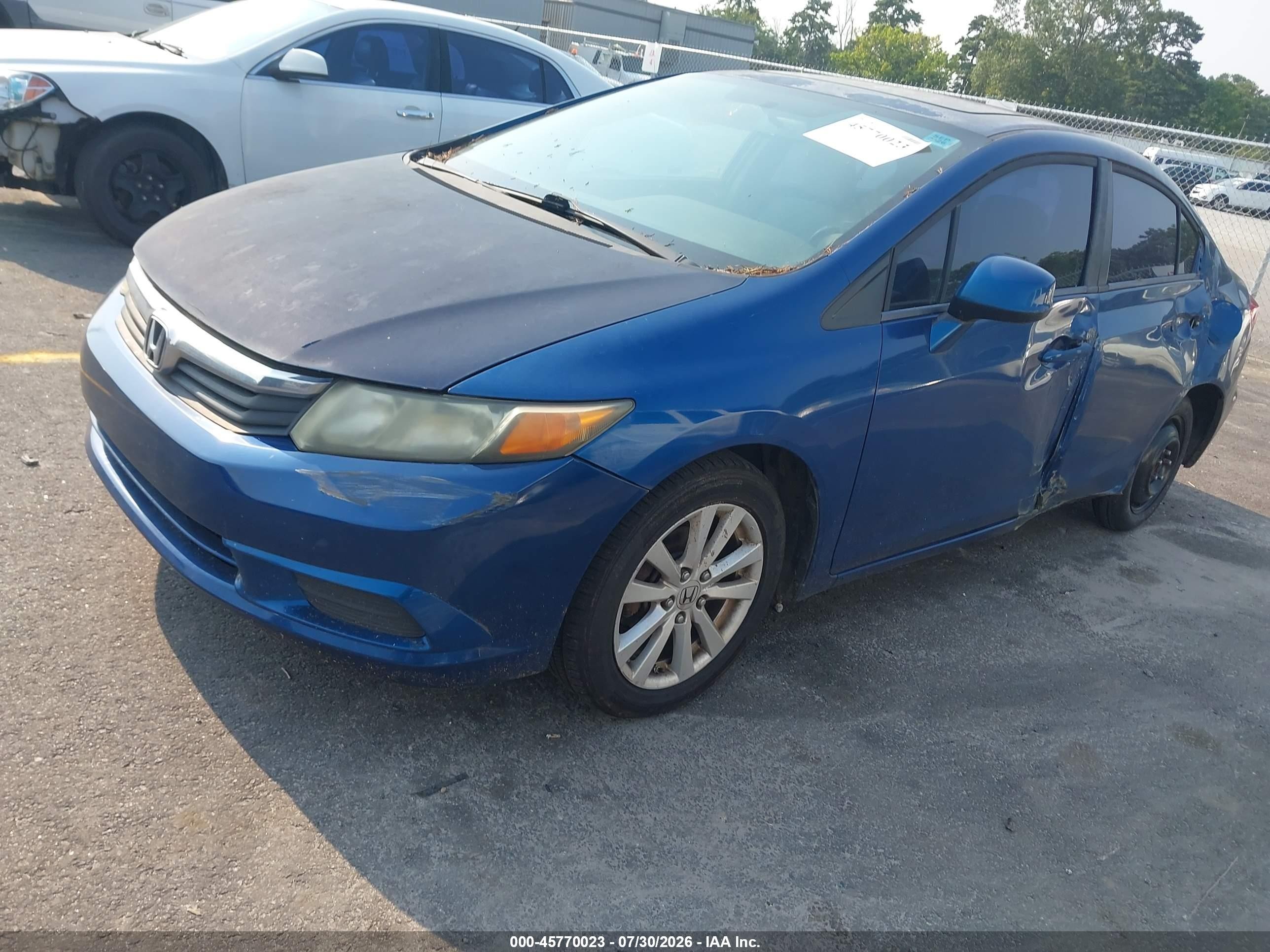 2012 Honda Civic Ex Blue vin: 2HGFB2F8XCH512749