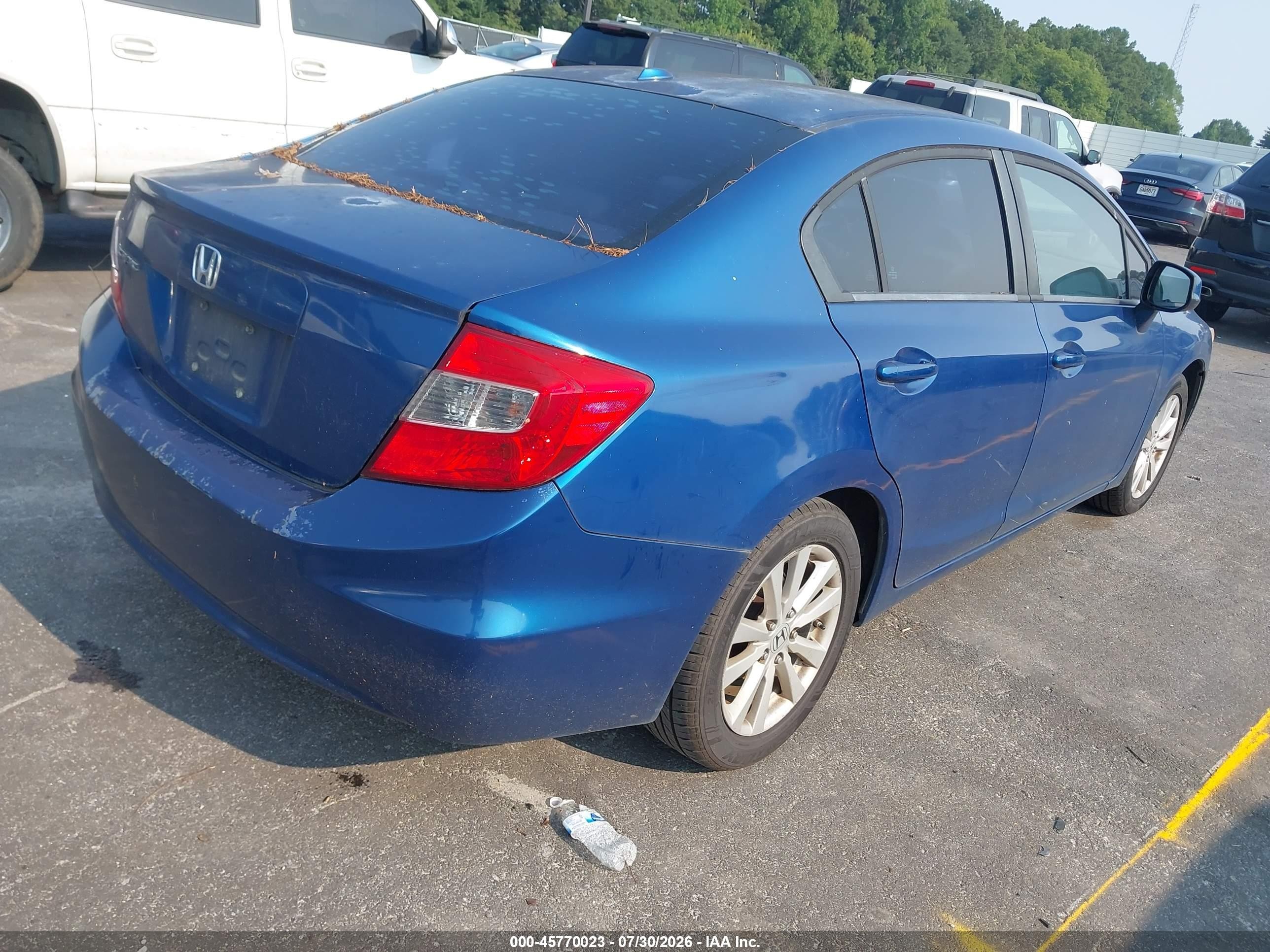 2012 Honda Civic Ex Blue vin: 2HGFB2F8XCH512749
