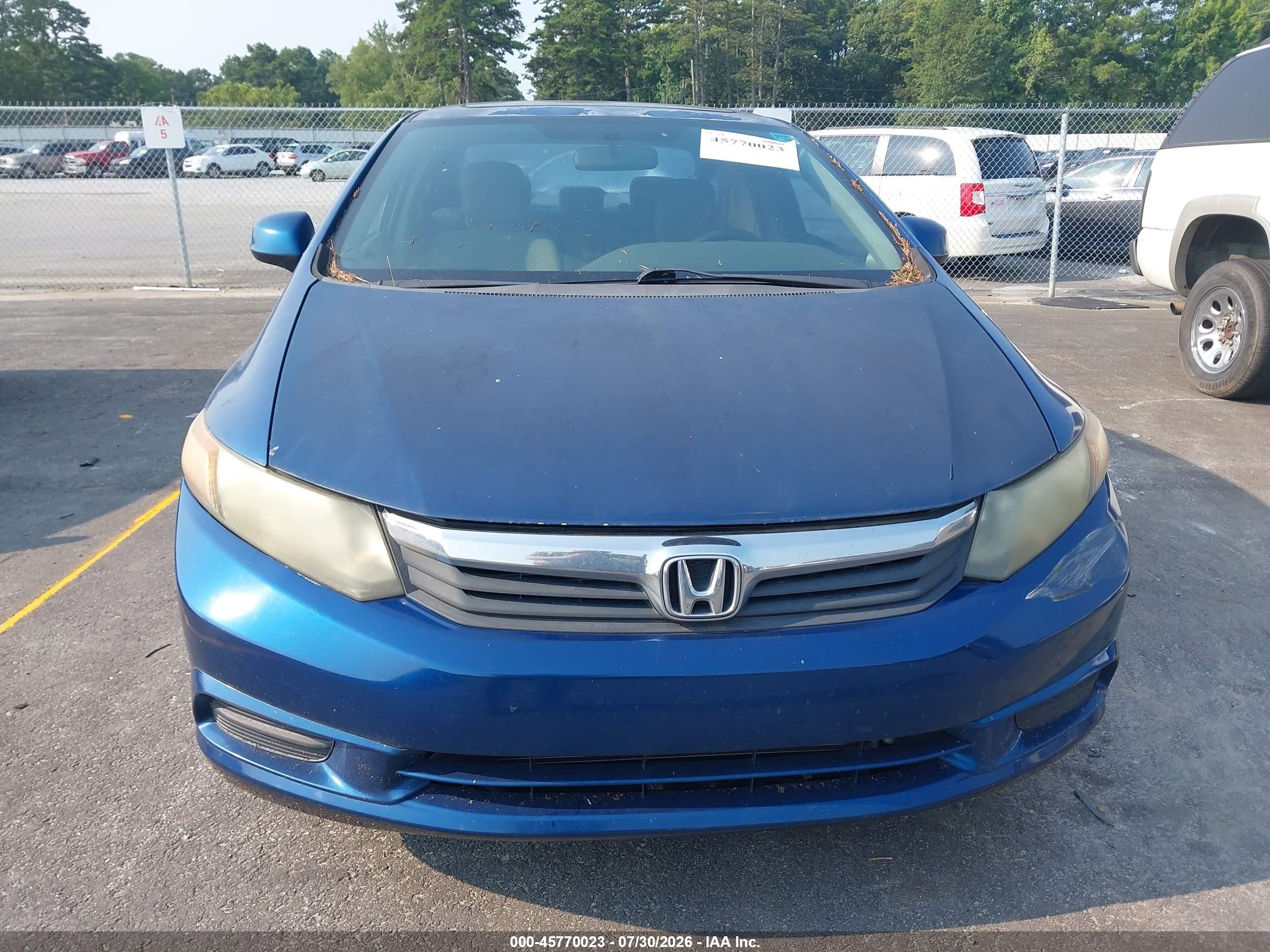 2012 Honda Civic Ex Blue vin: 2HGFB2F8XCH512749