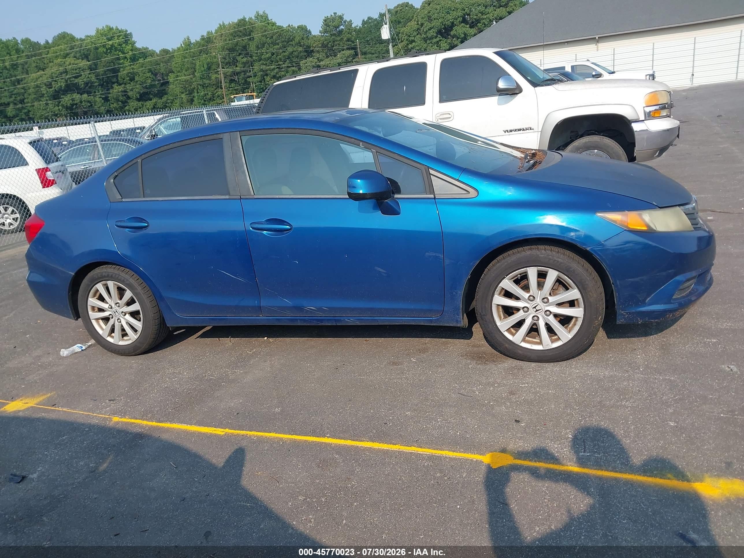 2012 Honda Civic Ex Blue vin: 2HGFB2F8XCH512749