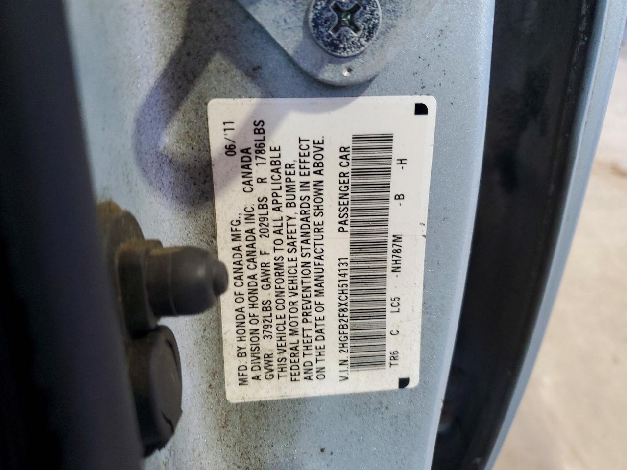 2012 Honda Civic Ex Blue vin: 2HGFB2F8XCH514131
