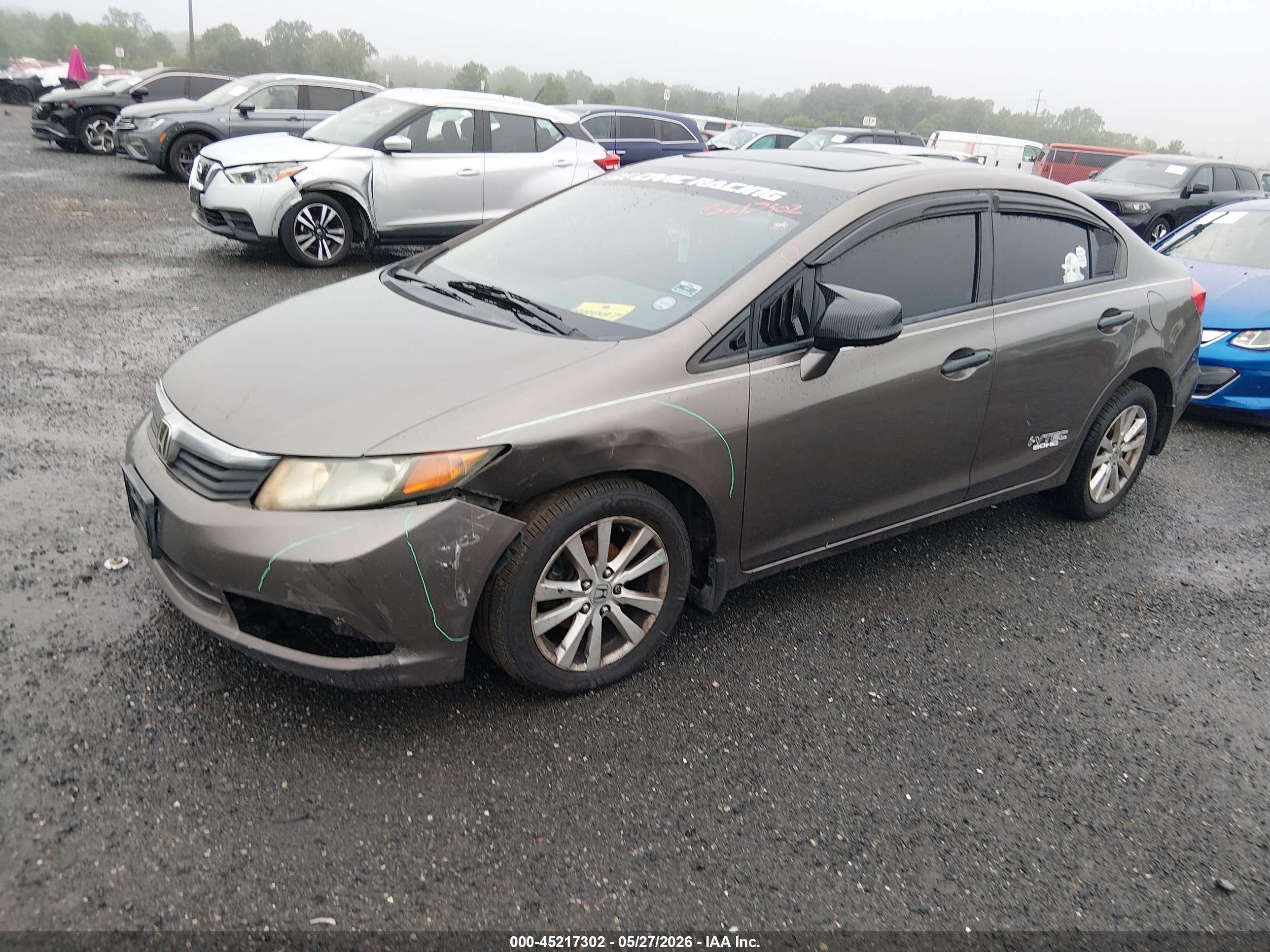 2012 Honda Civic Ex Brown vin: 2HGFB2F8XCH527722