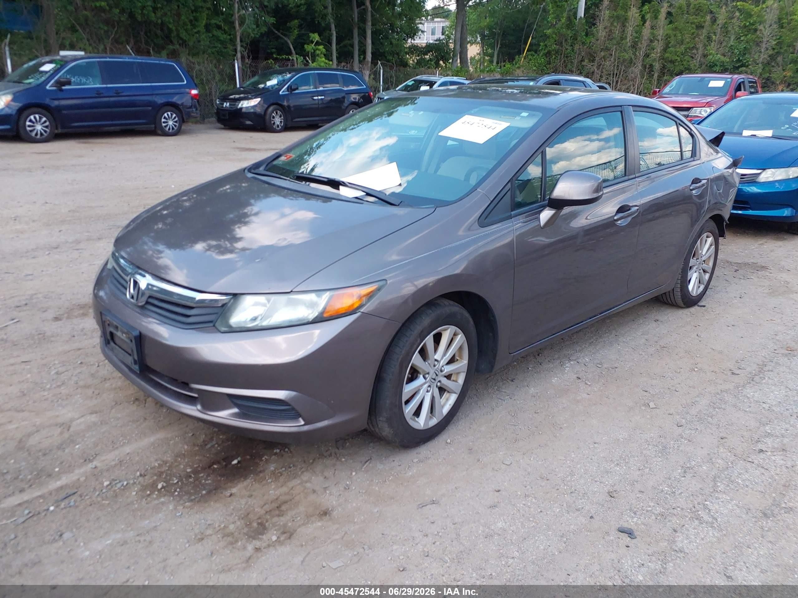 2012 Honda Civic Ex Gray vin: 2HGFB2F8XCH548232