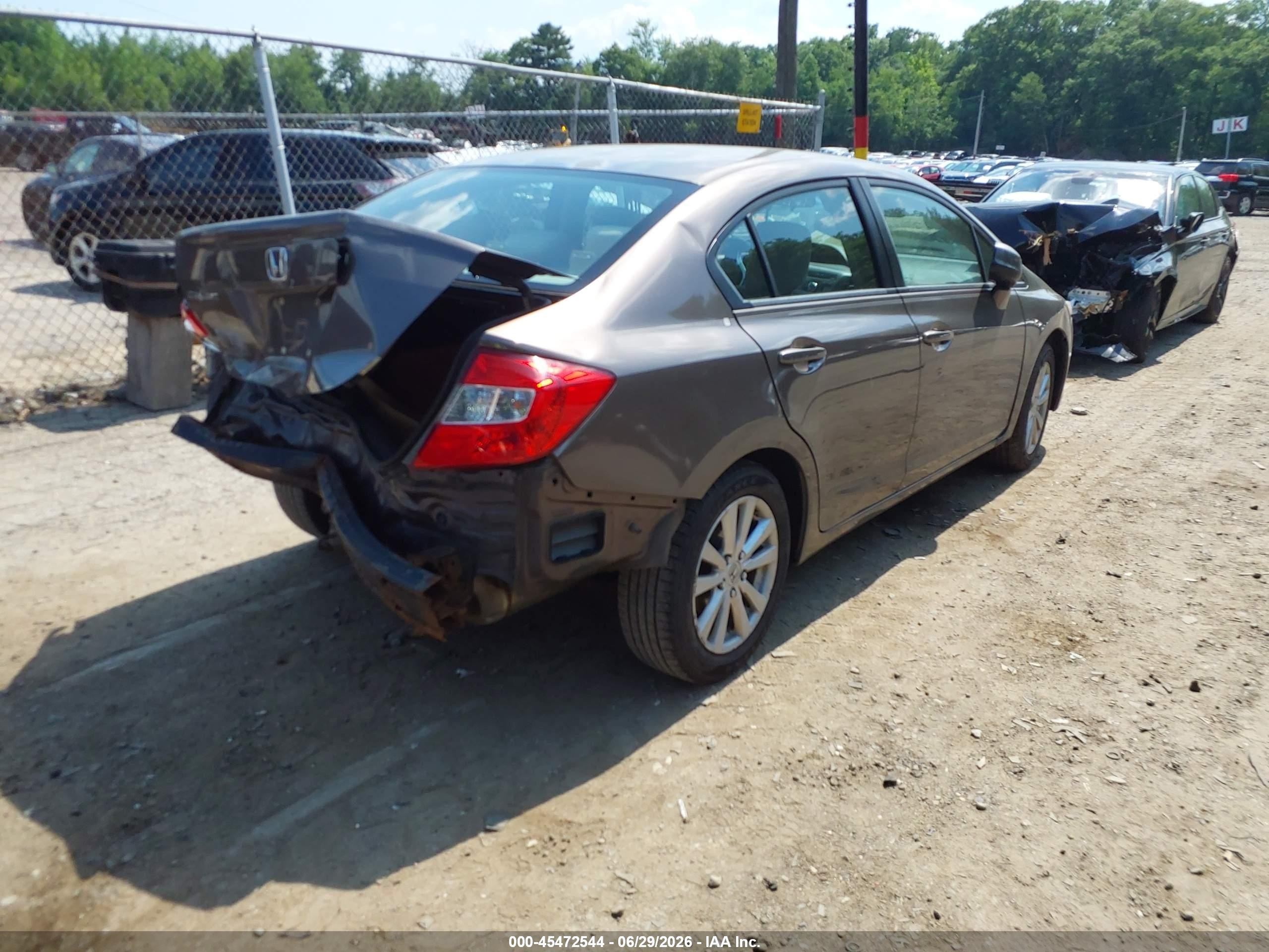 2012 Honda Civic Ex Gray vin: 2HGFB2F8XCH548232