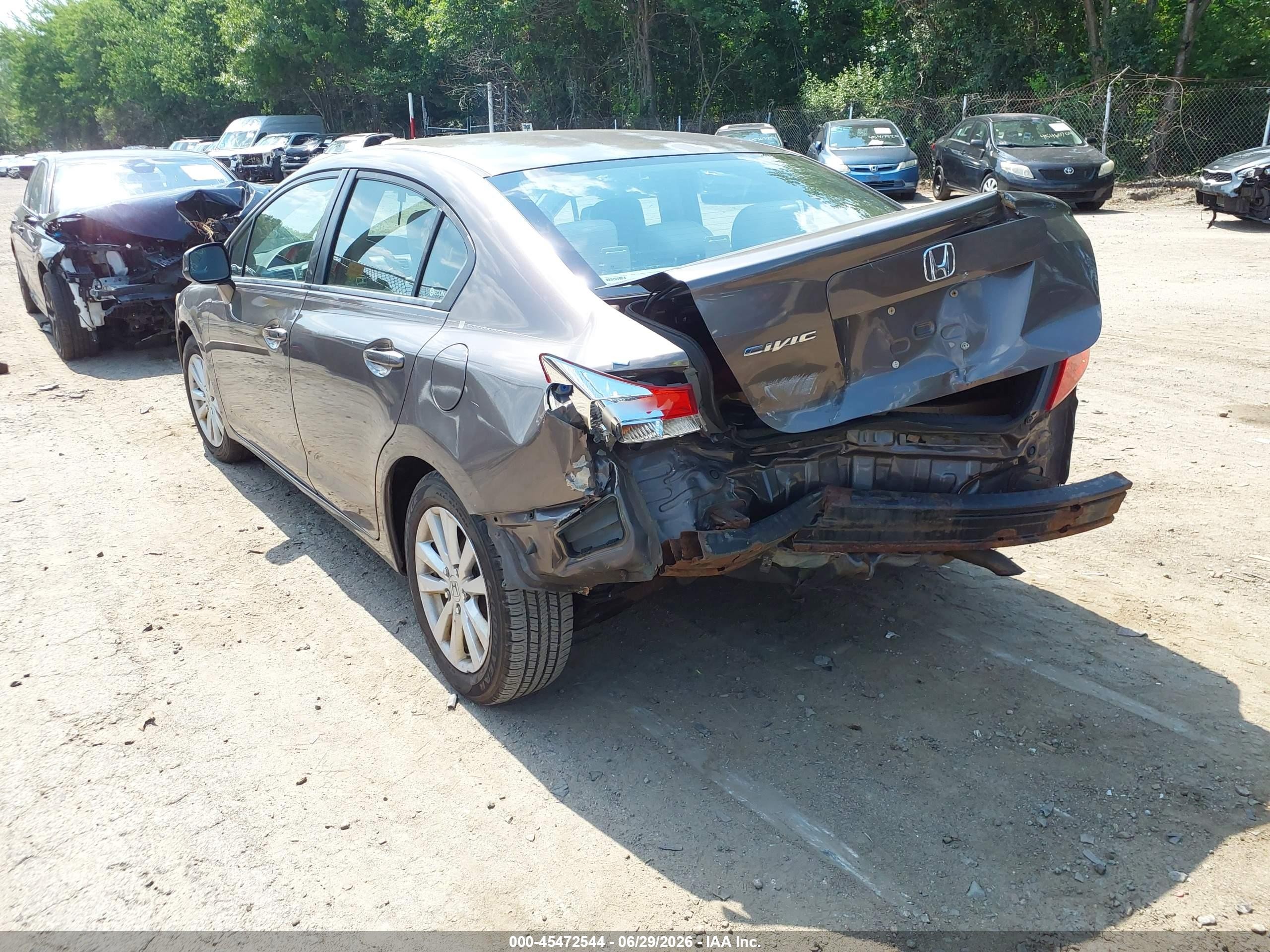 2012 Honda Civic Ex Gray vin: 2HGFB2F8XCH548232
