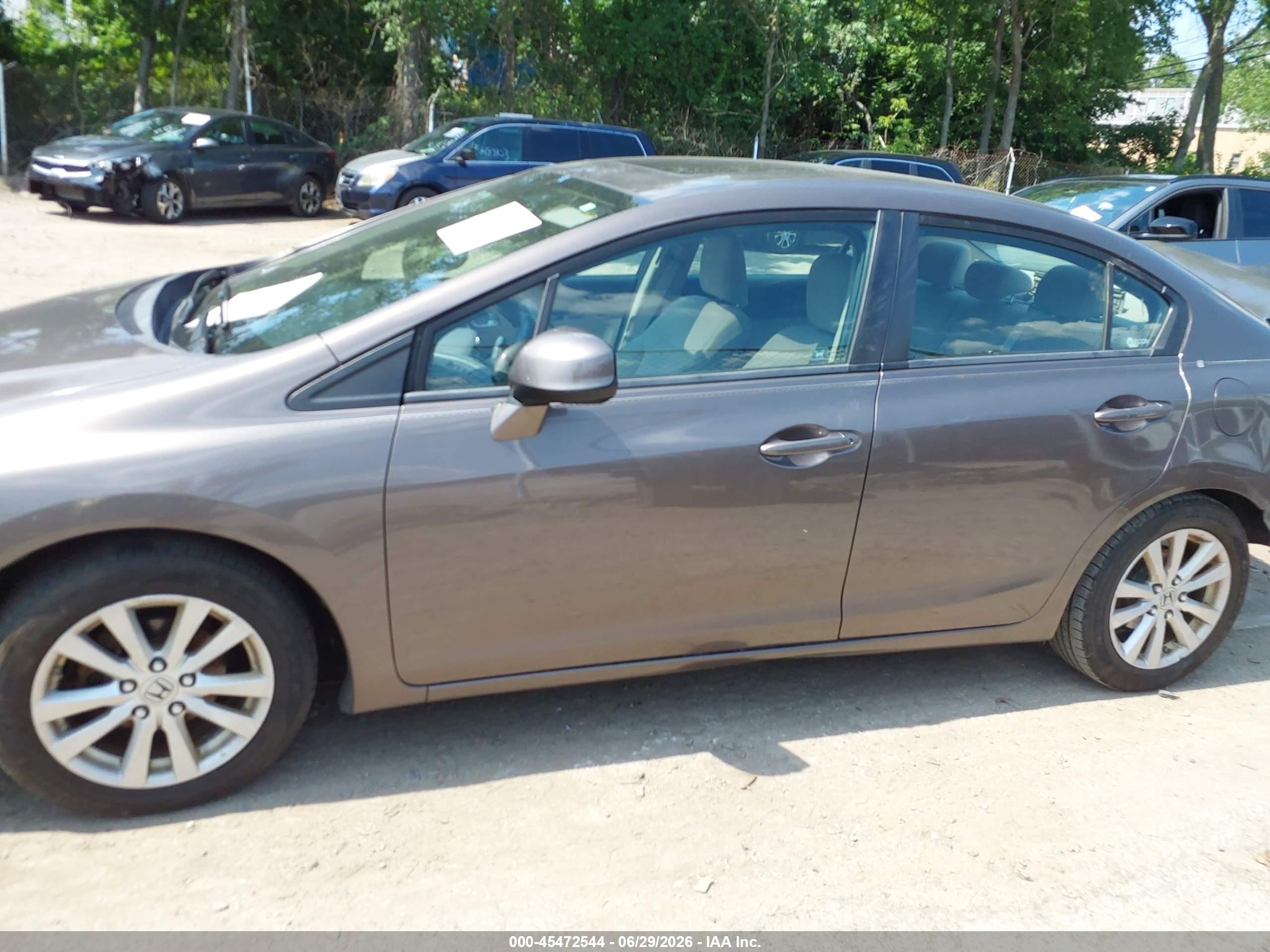 2012 Honda Civic Ex Gray vin: 2HGFB2F8XCH548232
