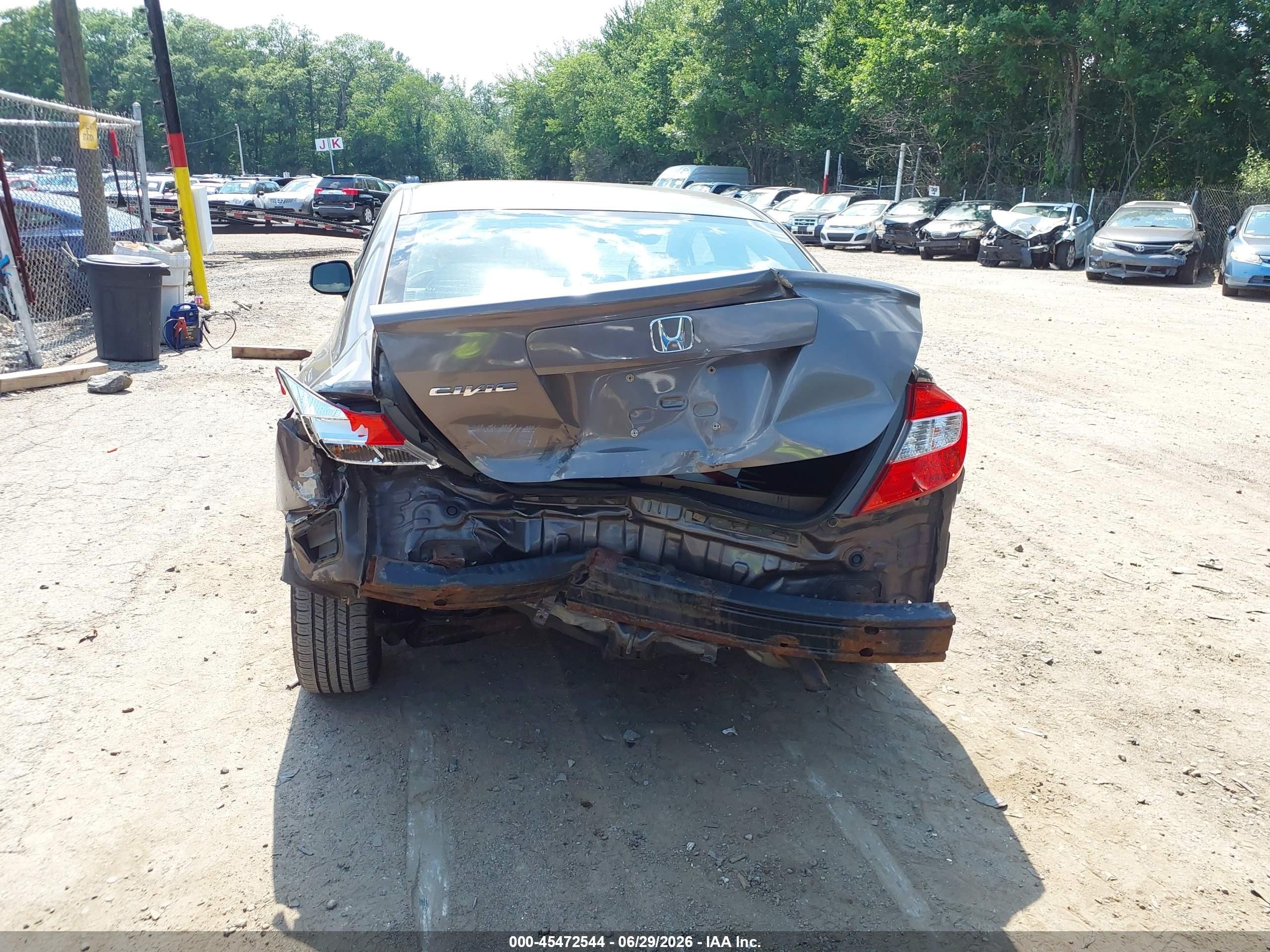 2012 Honda Civic Ex Gray vin: 2HGFB2F8XCH548232