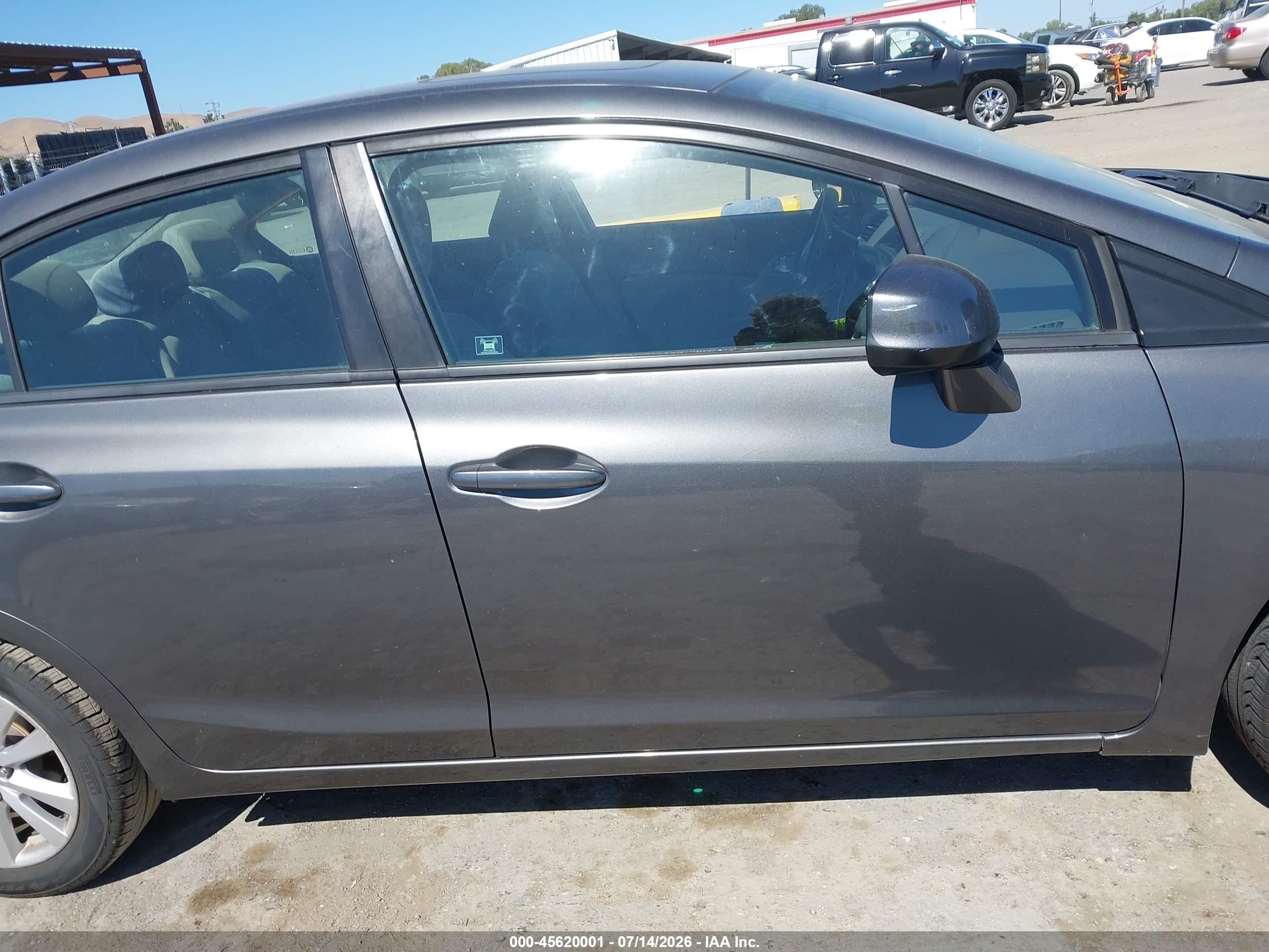 2012 Honda Civic Ex Gray vin: 2HGFB2F8XCH612155