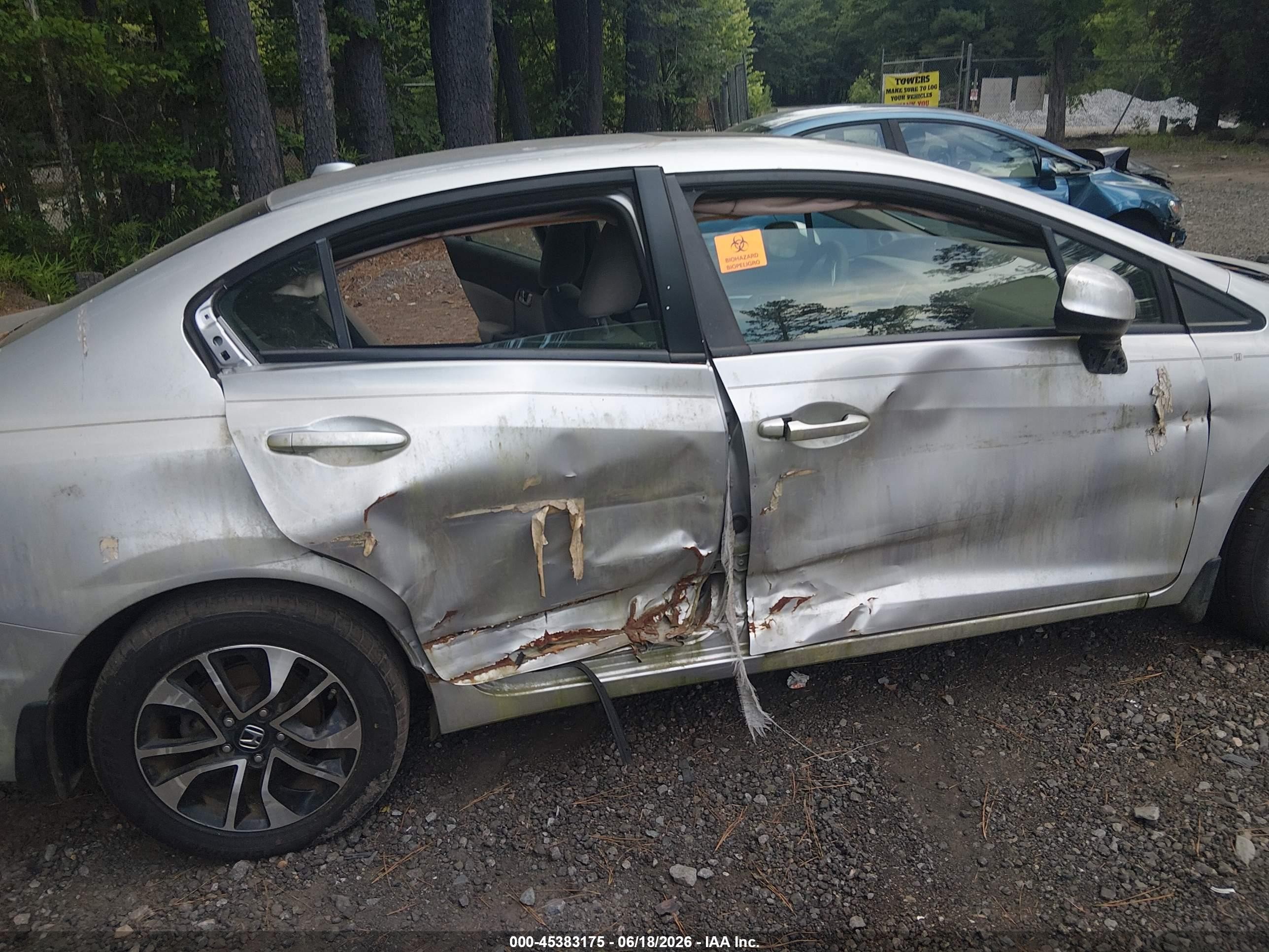 2013 Honda Civic Ex Silver vin: 2HGFB2F8XDH505995