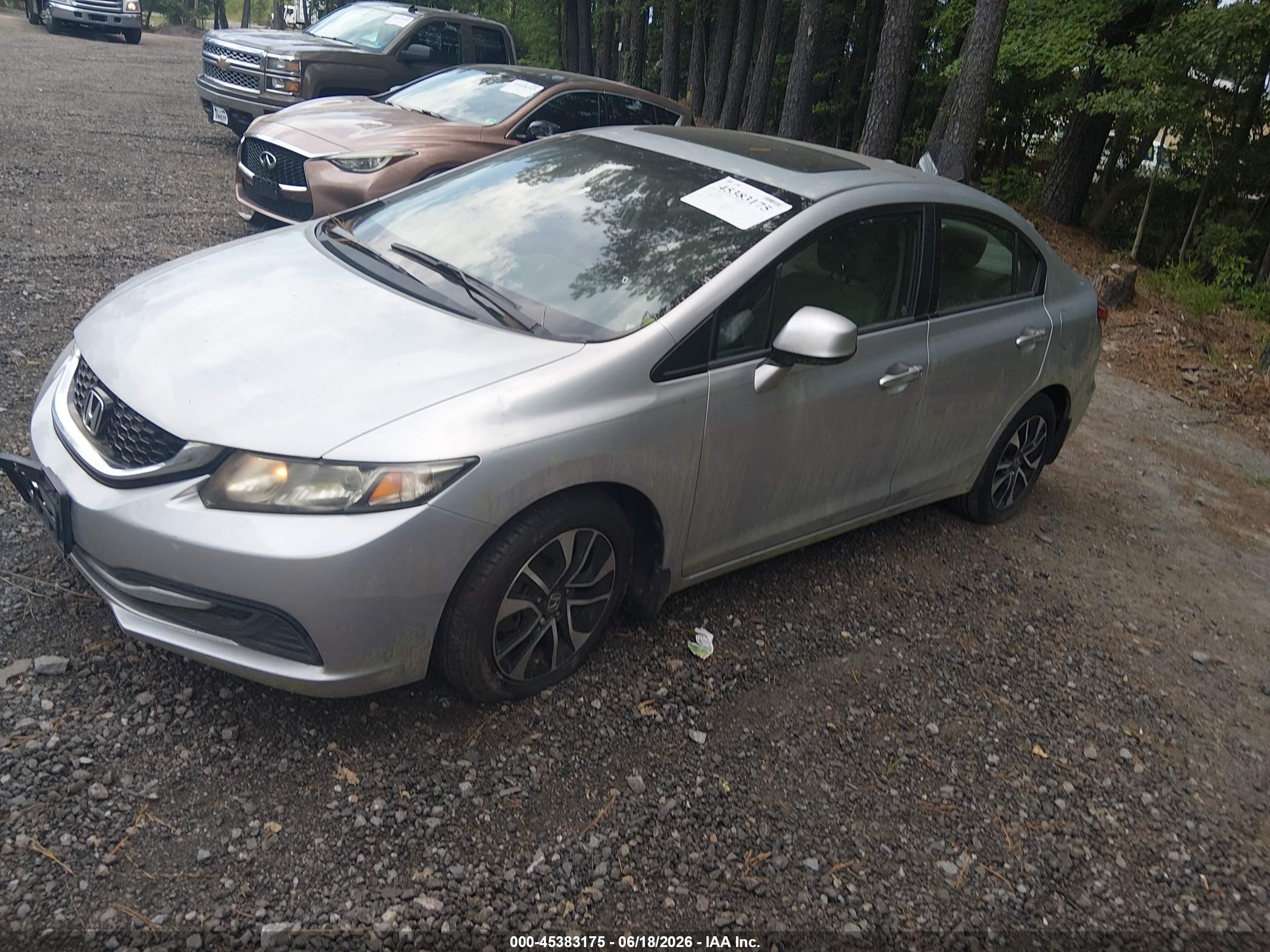 2013 Honda Civic Ex Silver vin: 2HGFB2F8XDH505995