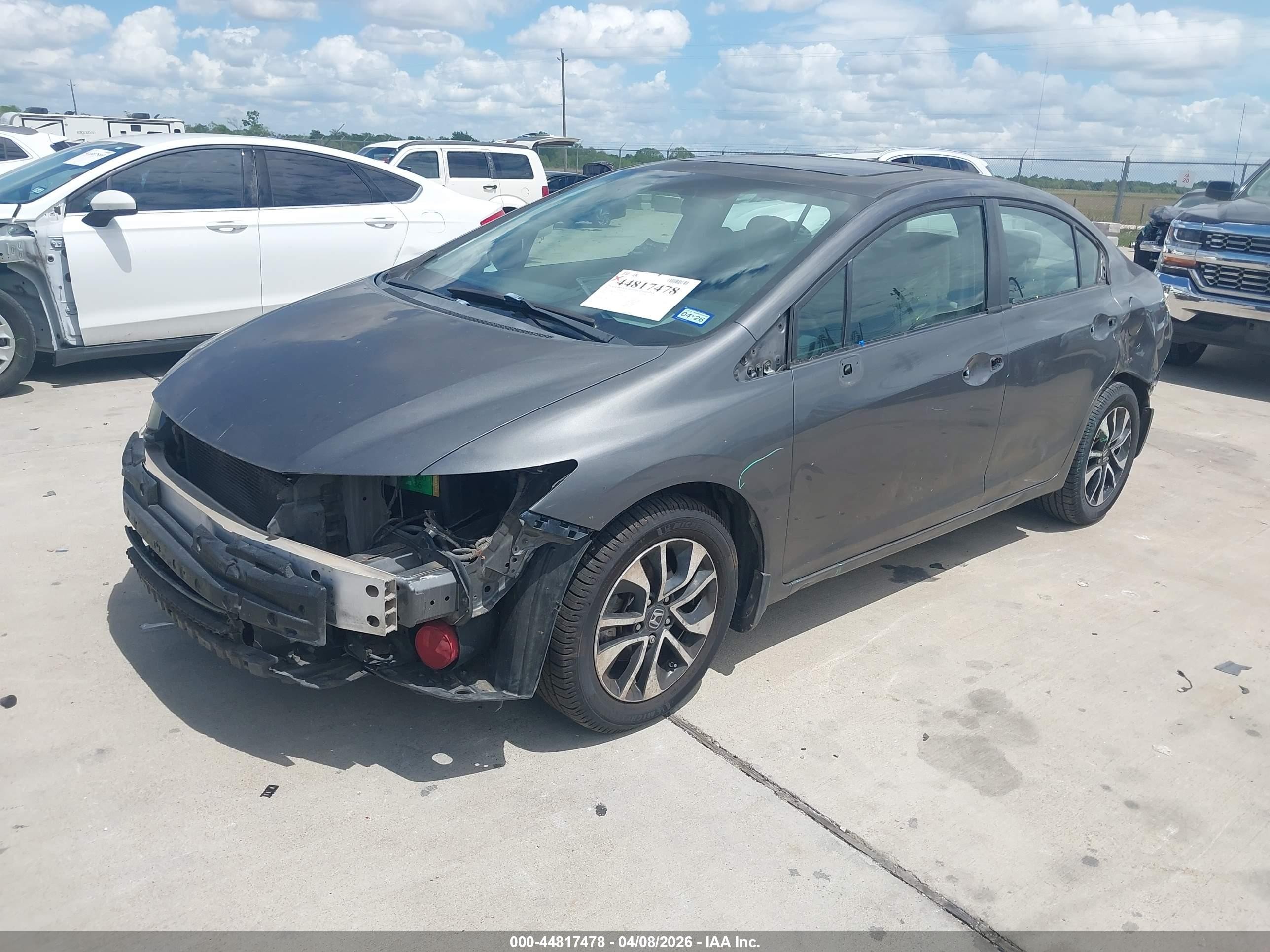 2013 Honda Civic Ex Gray vin: 2HGFB2F8XDH516933