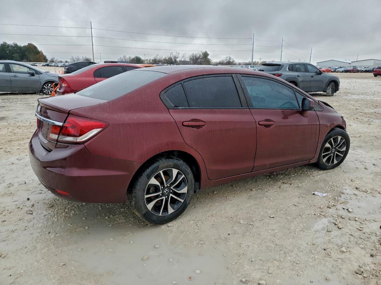 2013 Honda Civic Ex Maroon vin: 2HGFB2F8XDH535871