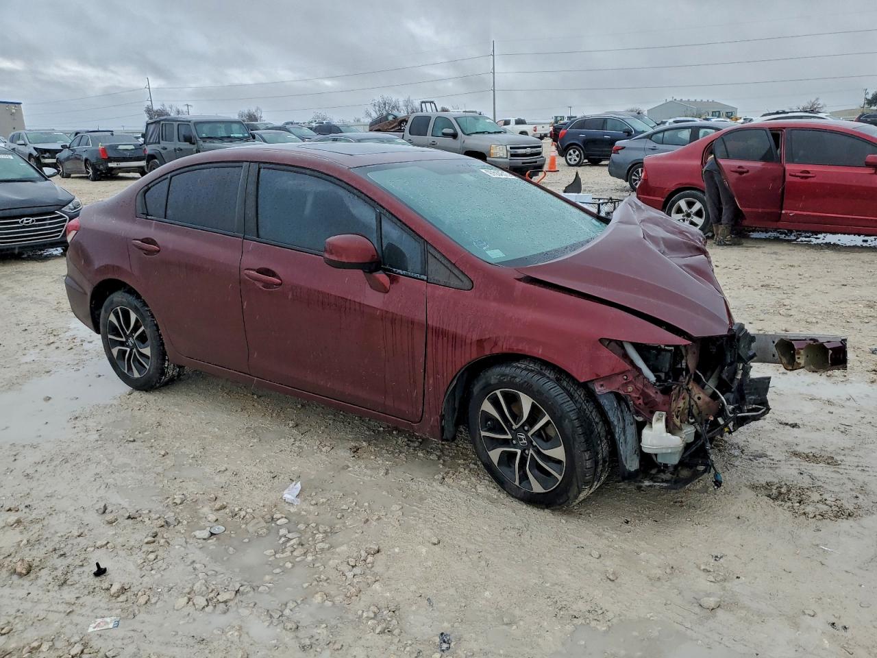 2013 Honda Civic Ex Maroon vin: 2HGFB2F8XDH535871
