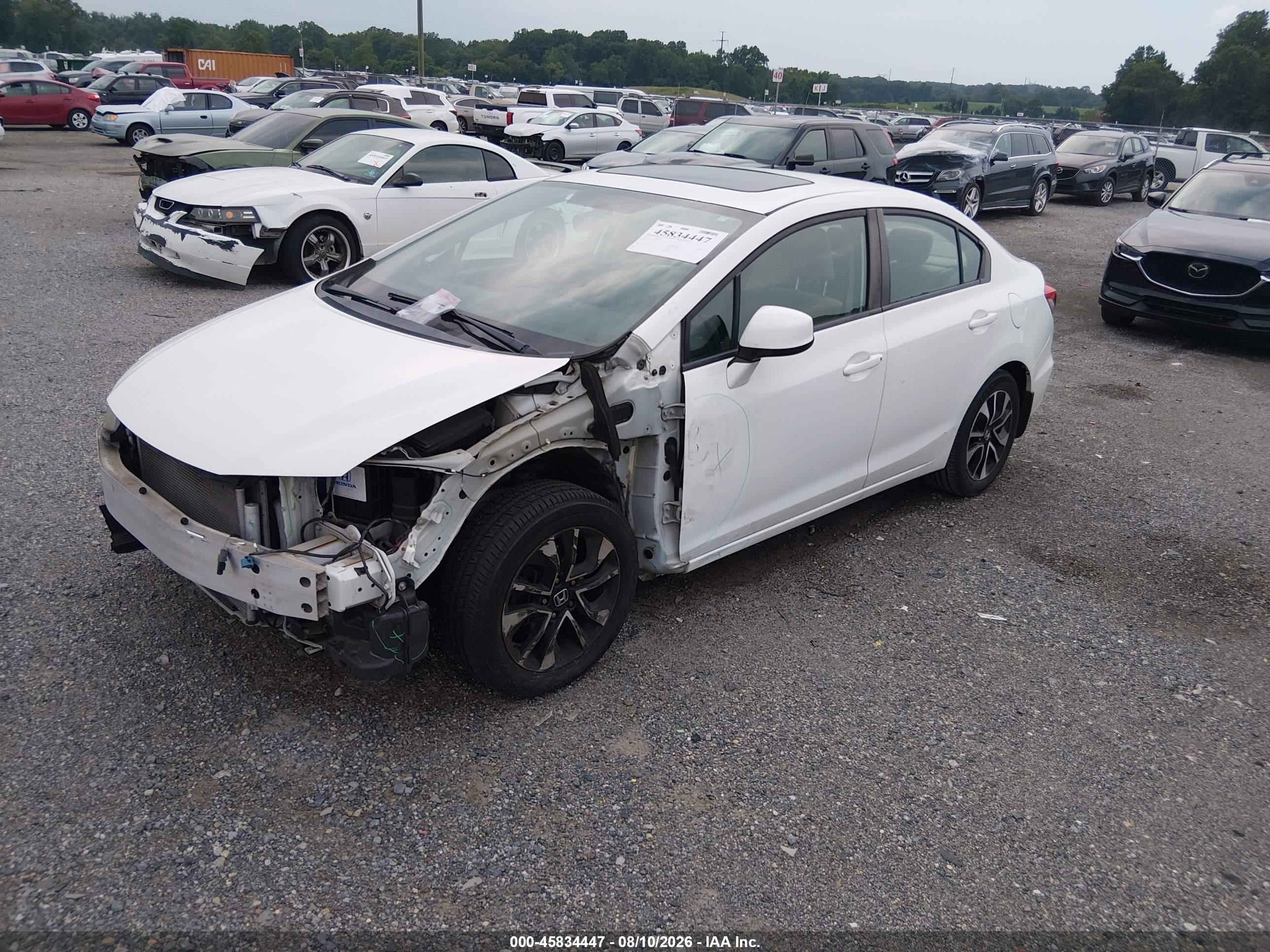 2013 Honda Civic Ex White vin: 2HGFB2F8XDH537541