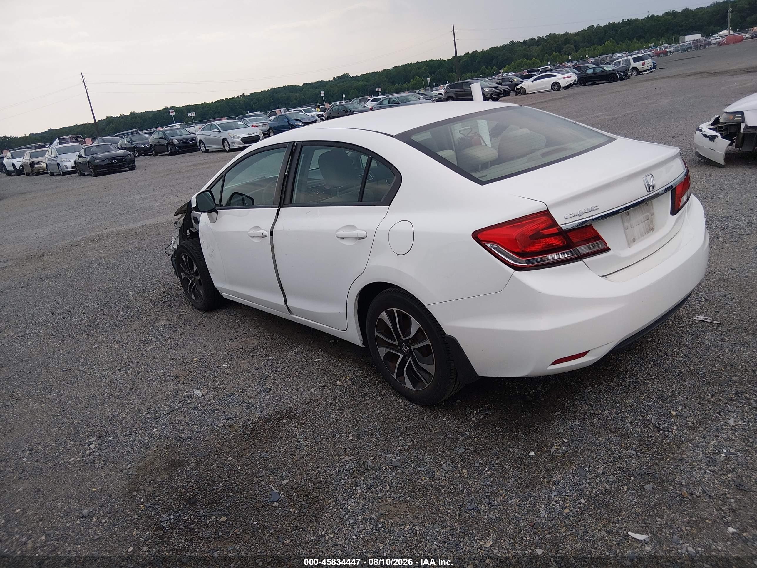 2013 Honda Civic Ex White vin: 2HGFB2F8XDH537541