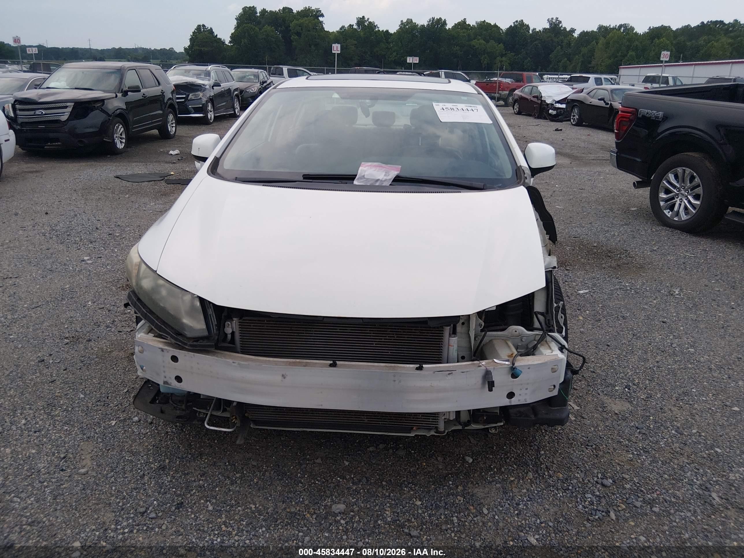 2013 Honda Civic Ex White vin: 2HGFB2F8XDH537541