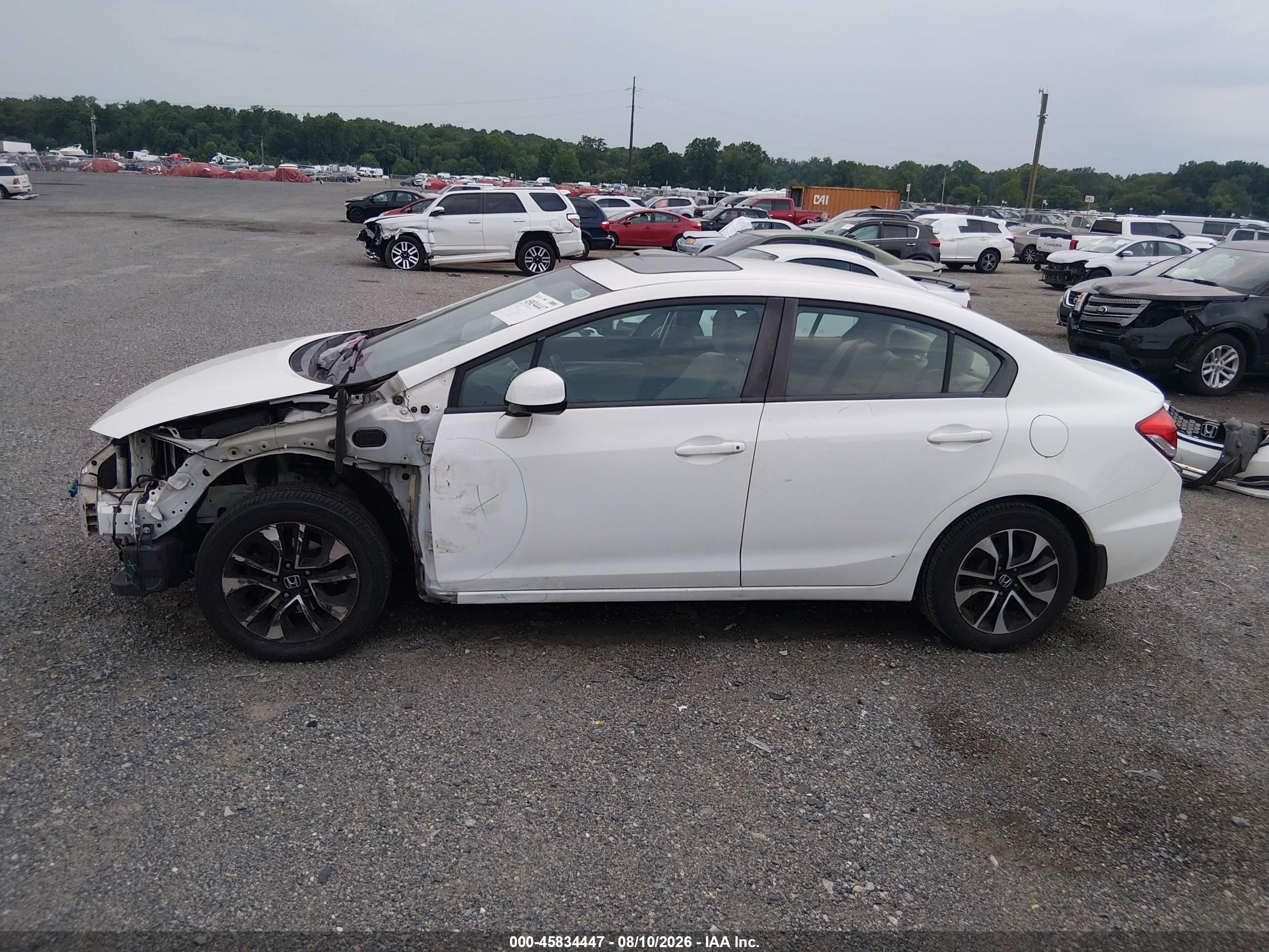 2013 Honda Civic Ex White vin: 2HGFB2F8XDH537541