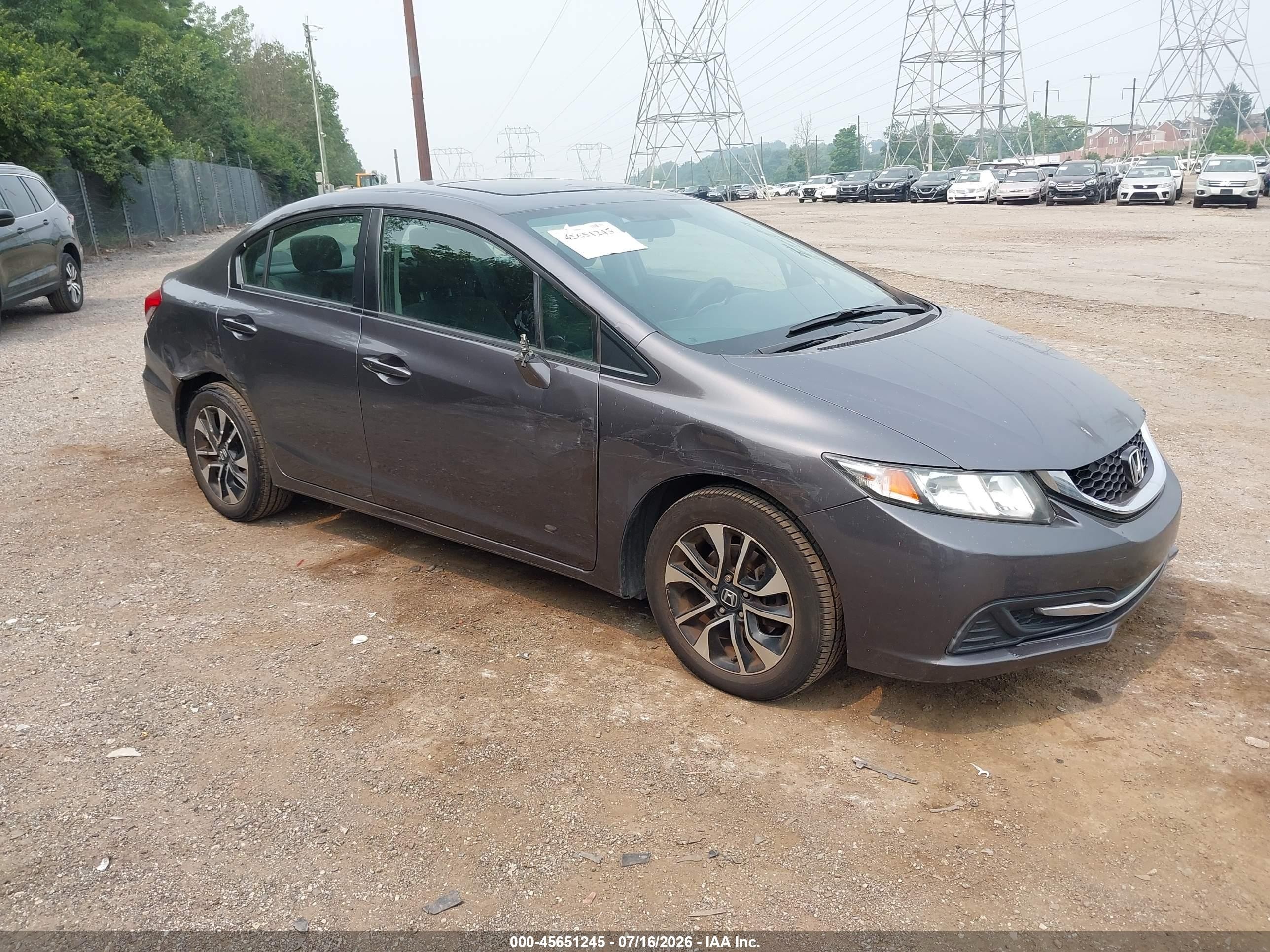 2015 Honda Civic Ex Gray vin: 2HGFB2F8XFH555542