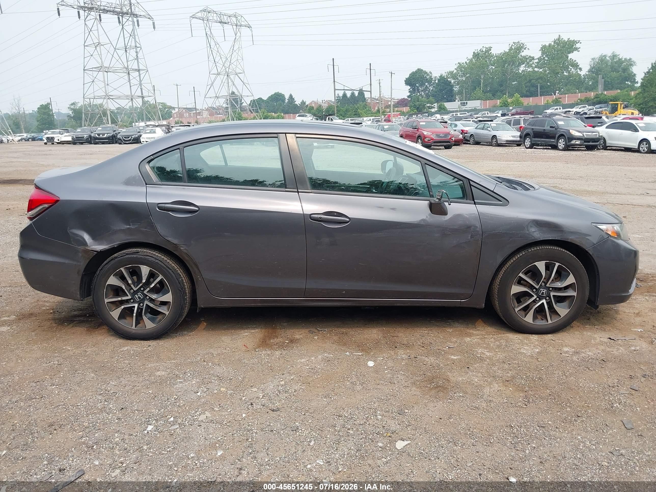 2015 Honda Civic Ex Gray vin: 2HGFB2F8XFH555542
