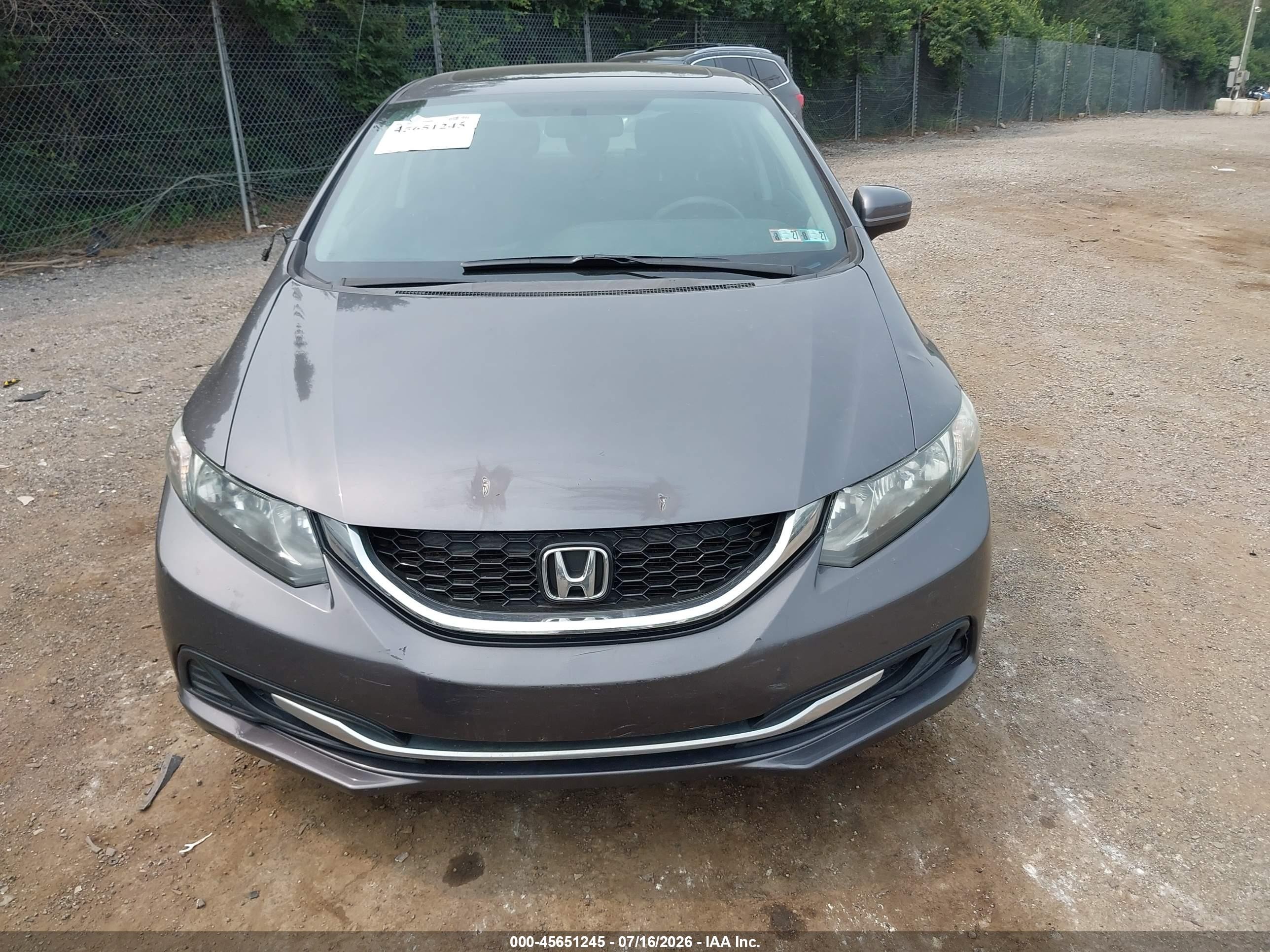 2015 Honda Civic Ex Gray vin: 2HGFB2F8XFH555542