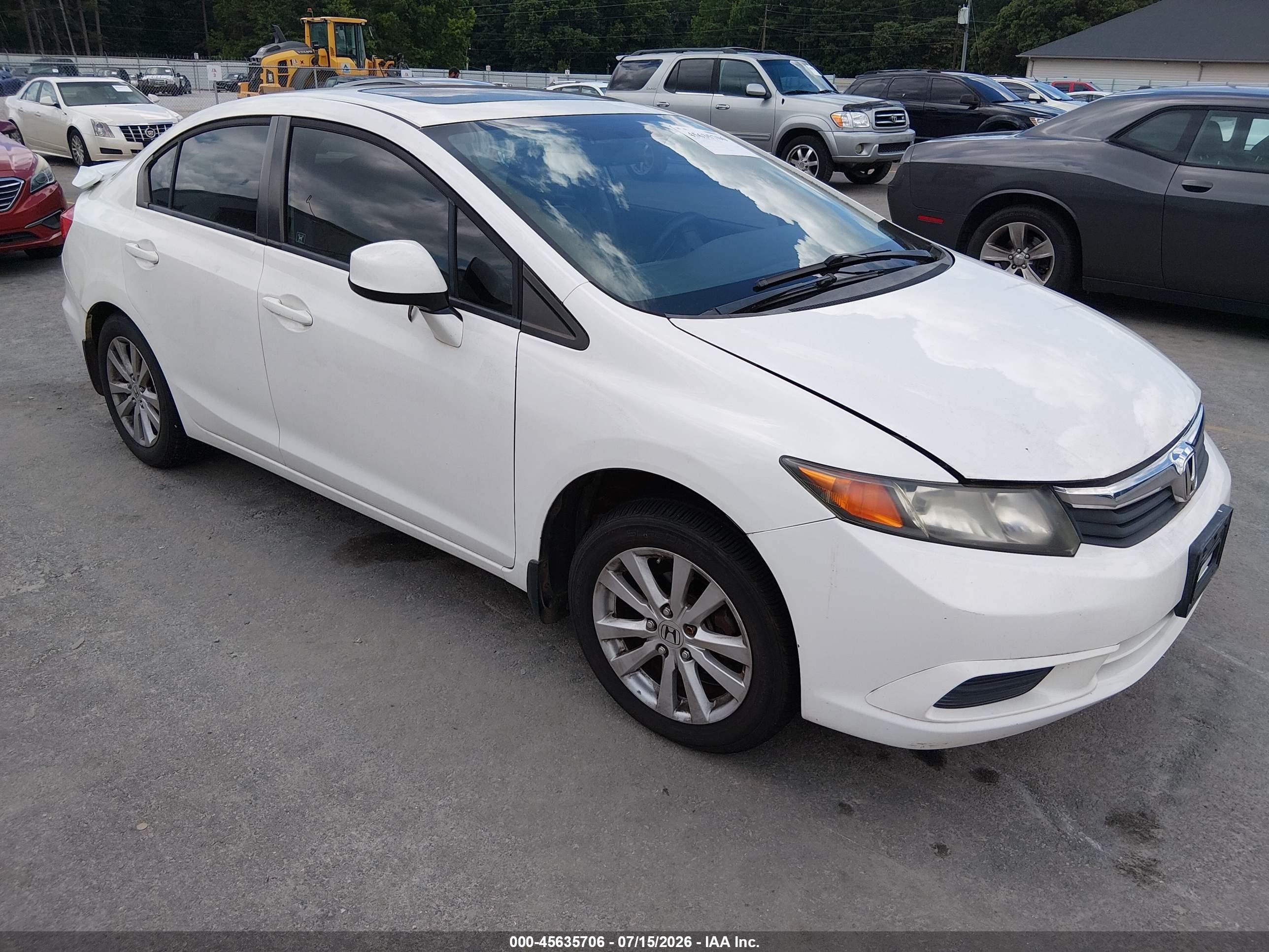 2012 Honda Civic Sdn Ex-l White vin: 2HGFB2F90CH532534