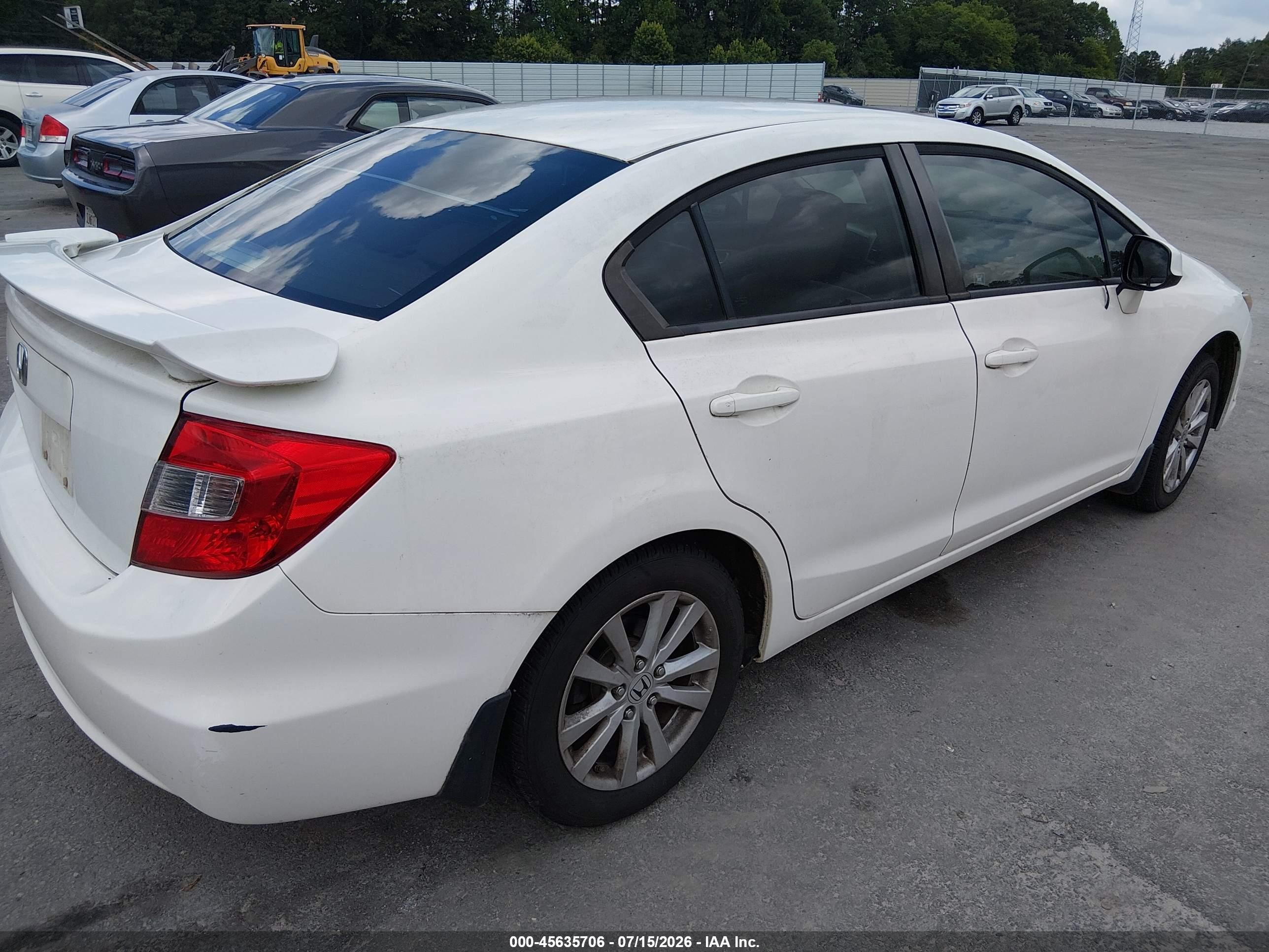 2012 Honda Civic Sdn Ex-l White vin: 2HGFB2F90CH532534
