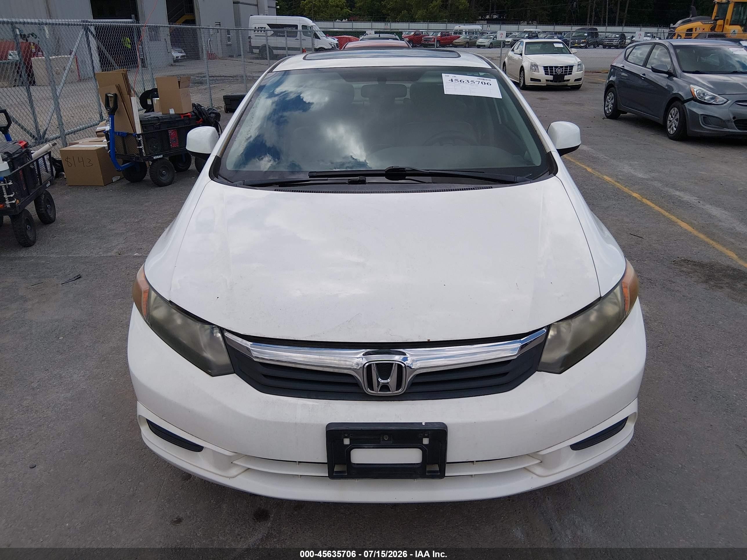 2012 Honda Civic Sdn Ex-l White vin: 2HGFB2F90CH532534
