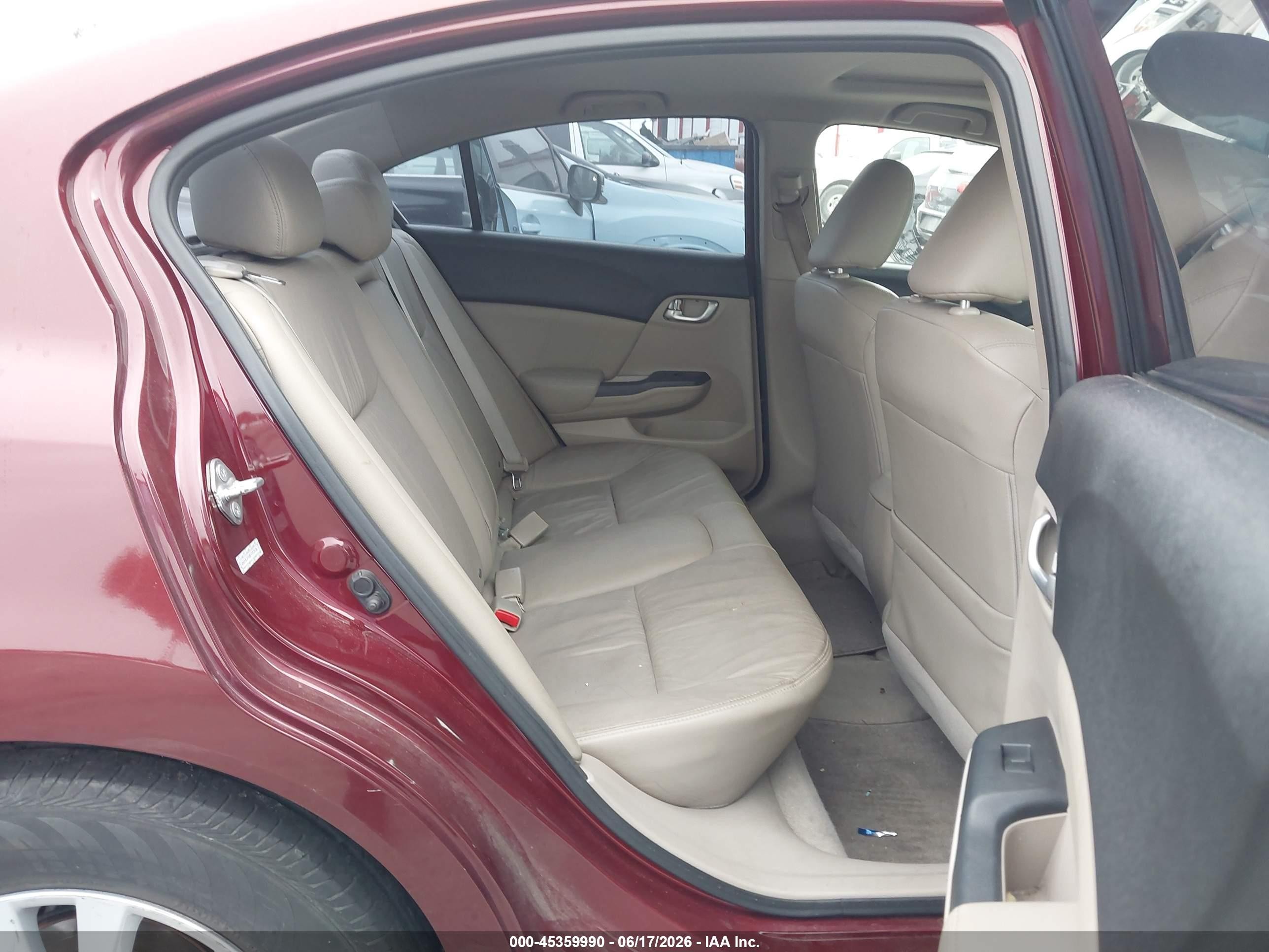 2012 Honda Civic Ex-l Burgundy vin: 2HGFB2F90CH543436