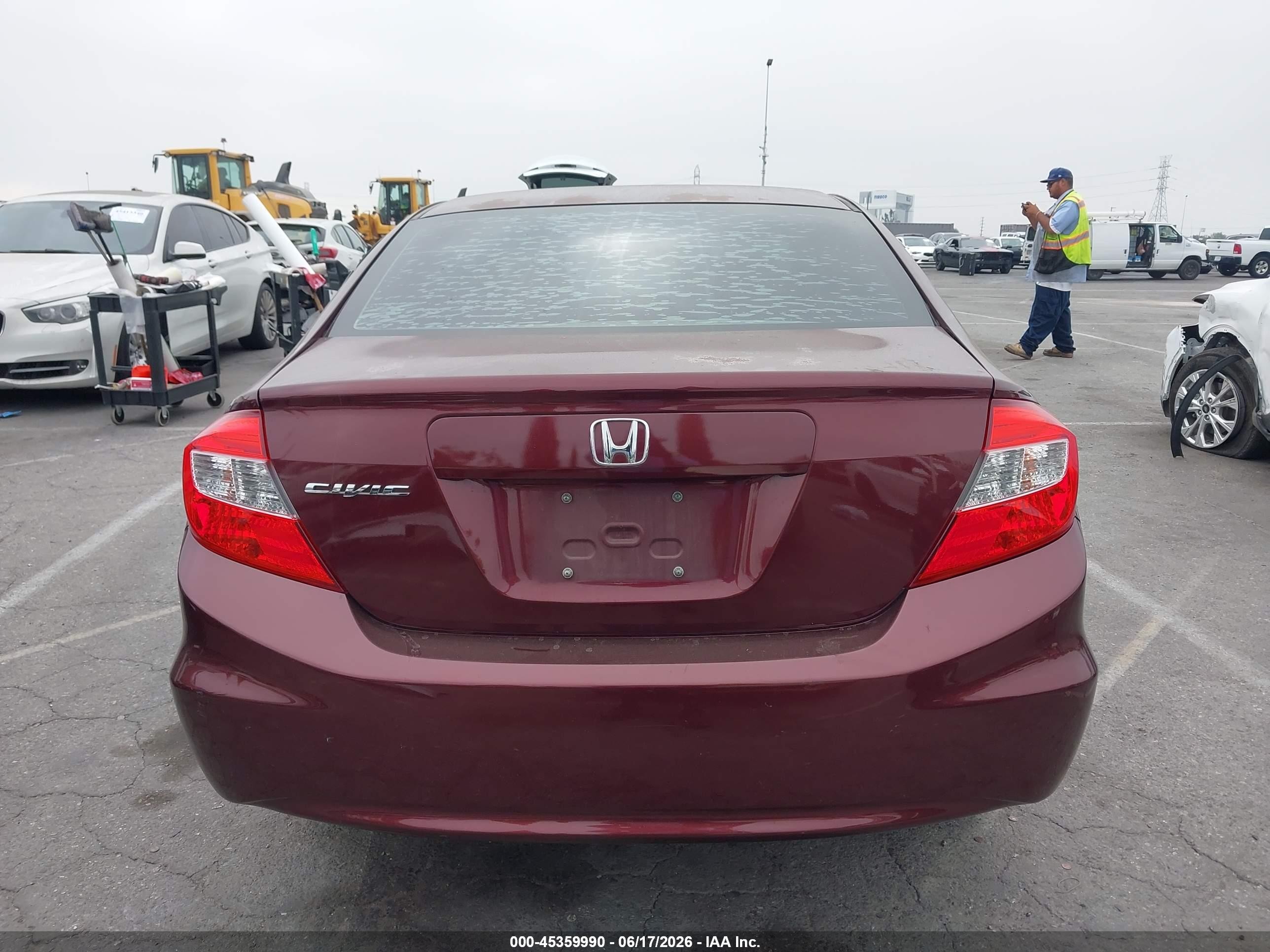 2012 Honda Civic Ex-l Burgundy vin: 2HGFB2F90CH543436