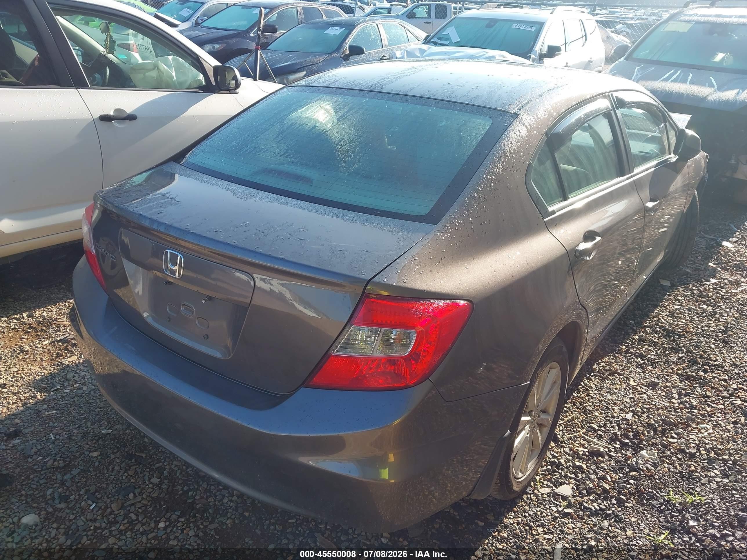 2012 Honda Civic Ex-l Серый vin: 2HGFB2F90CH550287